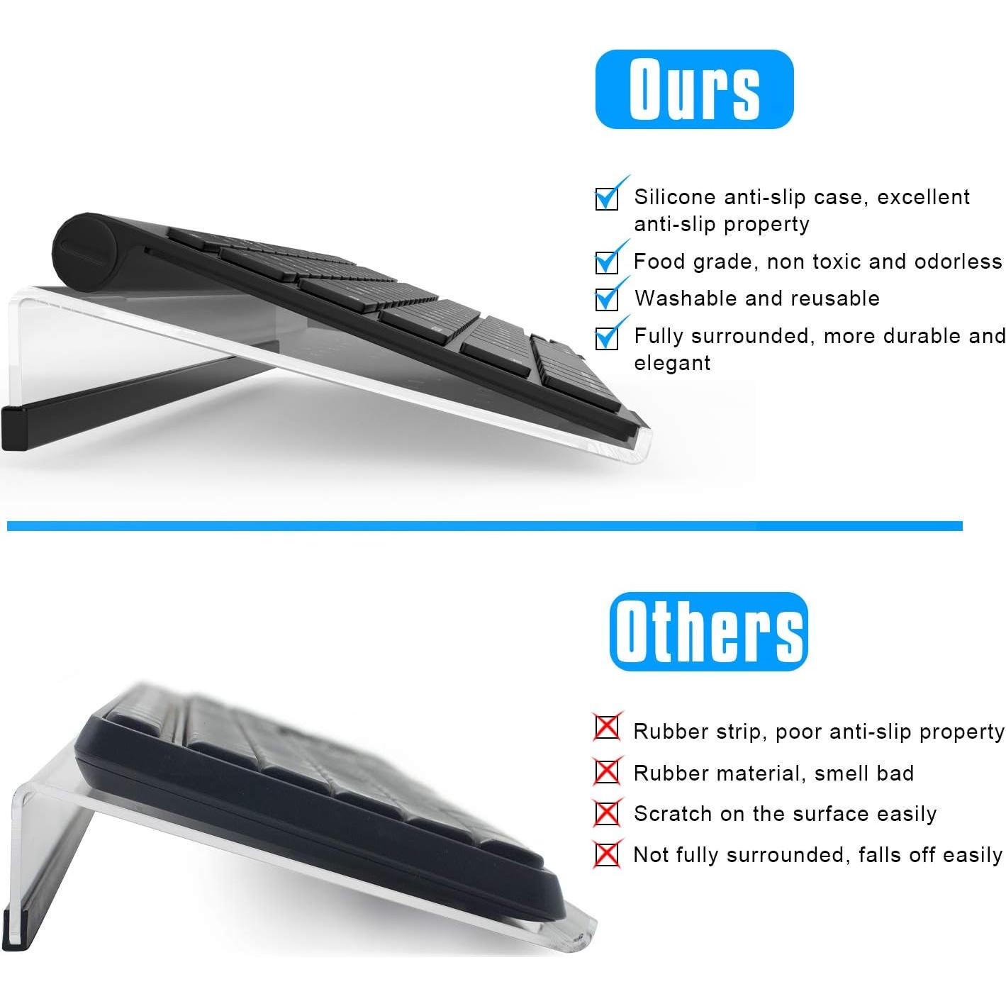 Soporte de Teclado Acrílico Richboom Compacto 30 cm Antideslizante