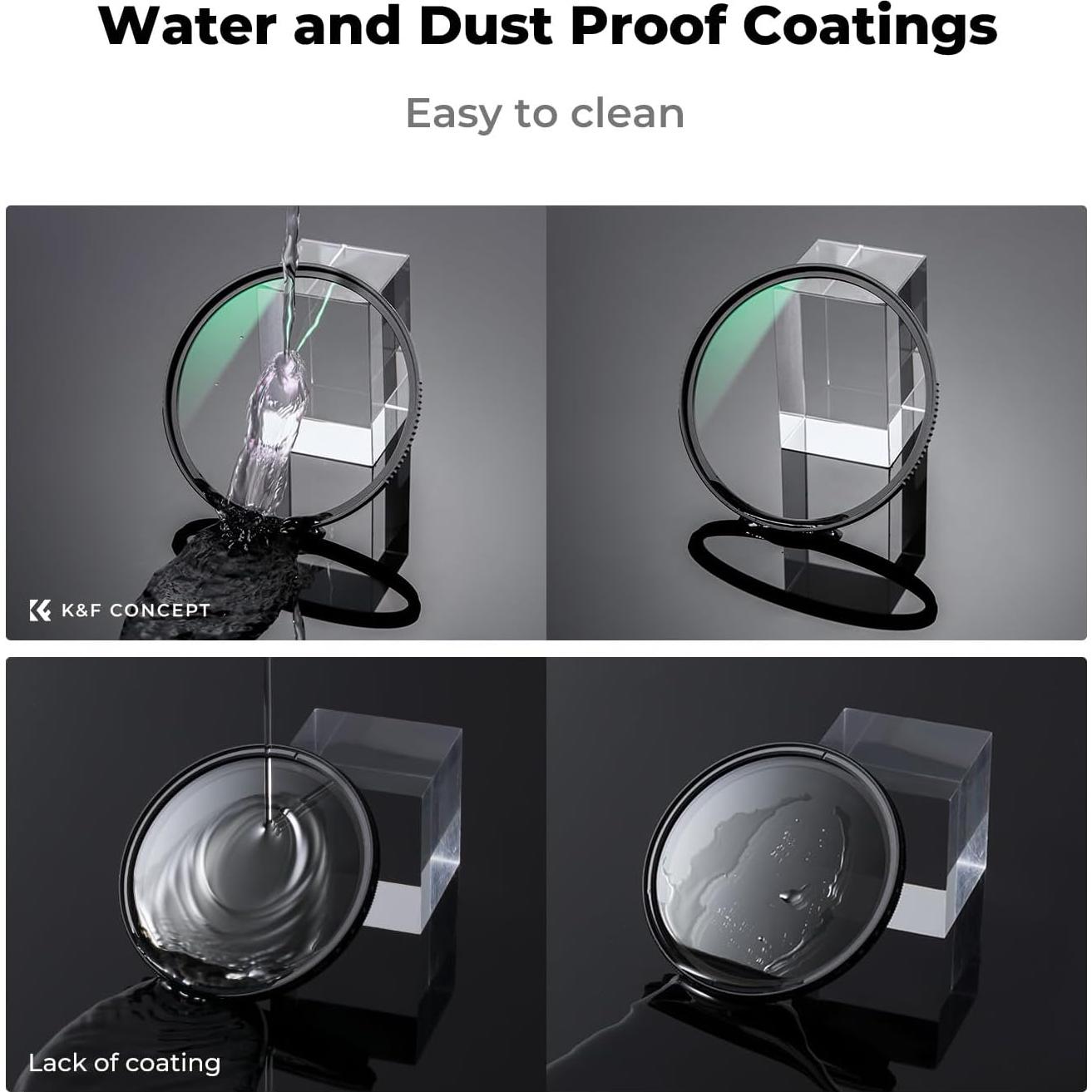 K&F Concept 49mm MC UV Lens Protection Filter with Filter Cap Cleaning Cloth Optical Glass Ultra Slim 28 Multi-Layer Coatings Camera Lens UV Filter (Nano-X Series)