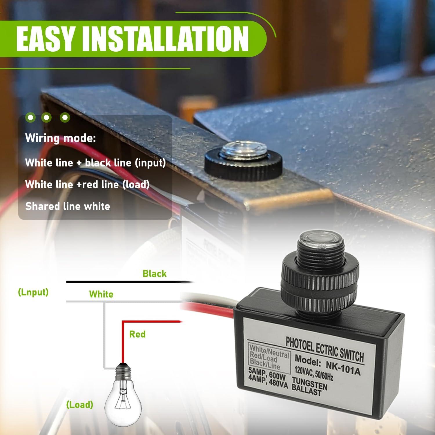 Sensor de Luz Fotocélula EPLZON 120V Control Automático IP65