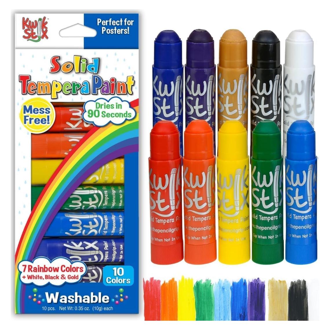 Palitos de Pintura Tempera Kwik Stix 10 Colores Lavables