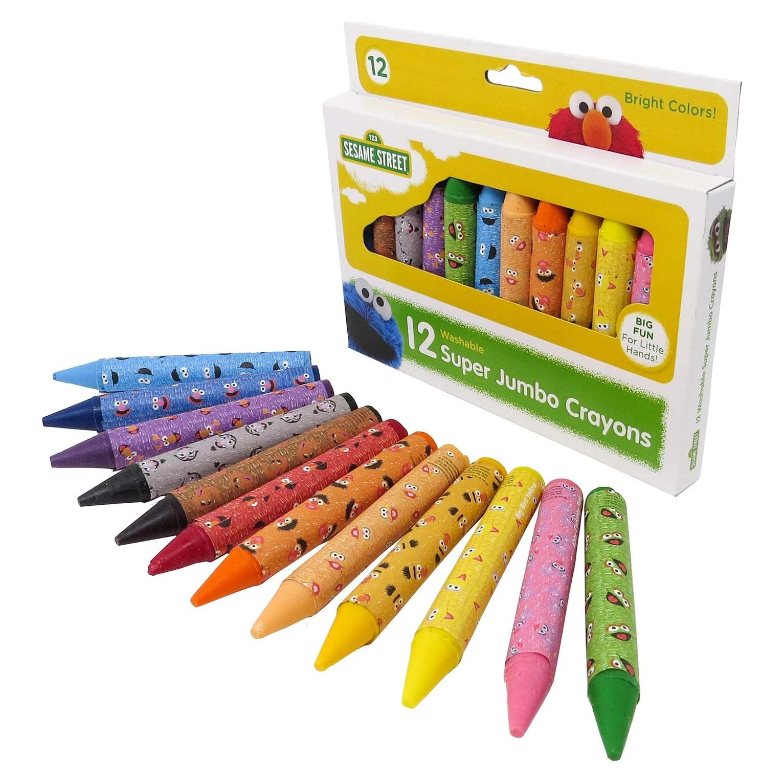 Crayones Jumbo Sesame Street 12 Colores No Tóxicos