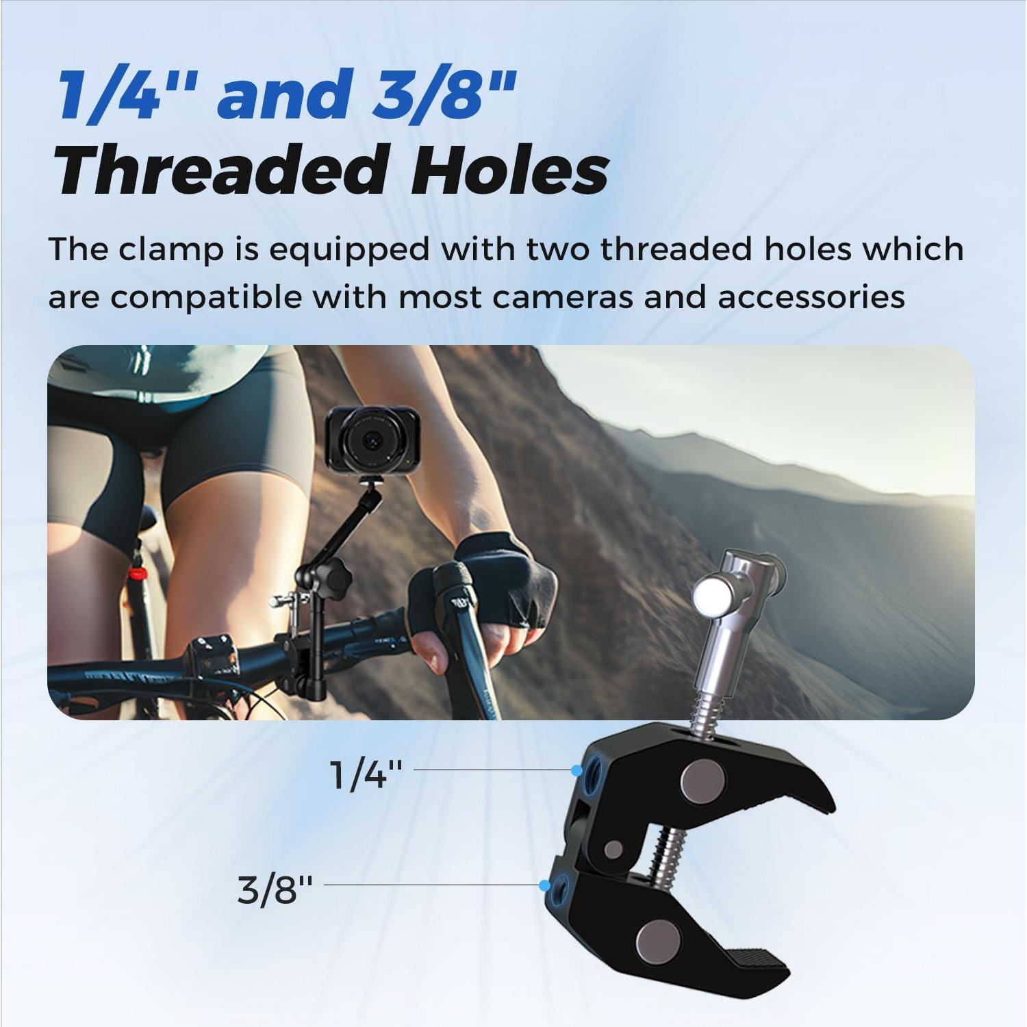 Soporte de Cámara ATLI 11" con Super Clamp Ajustable 1/4" y 3/8"