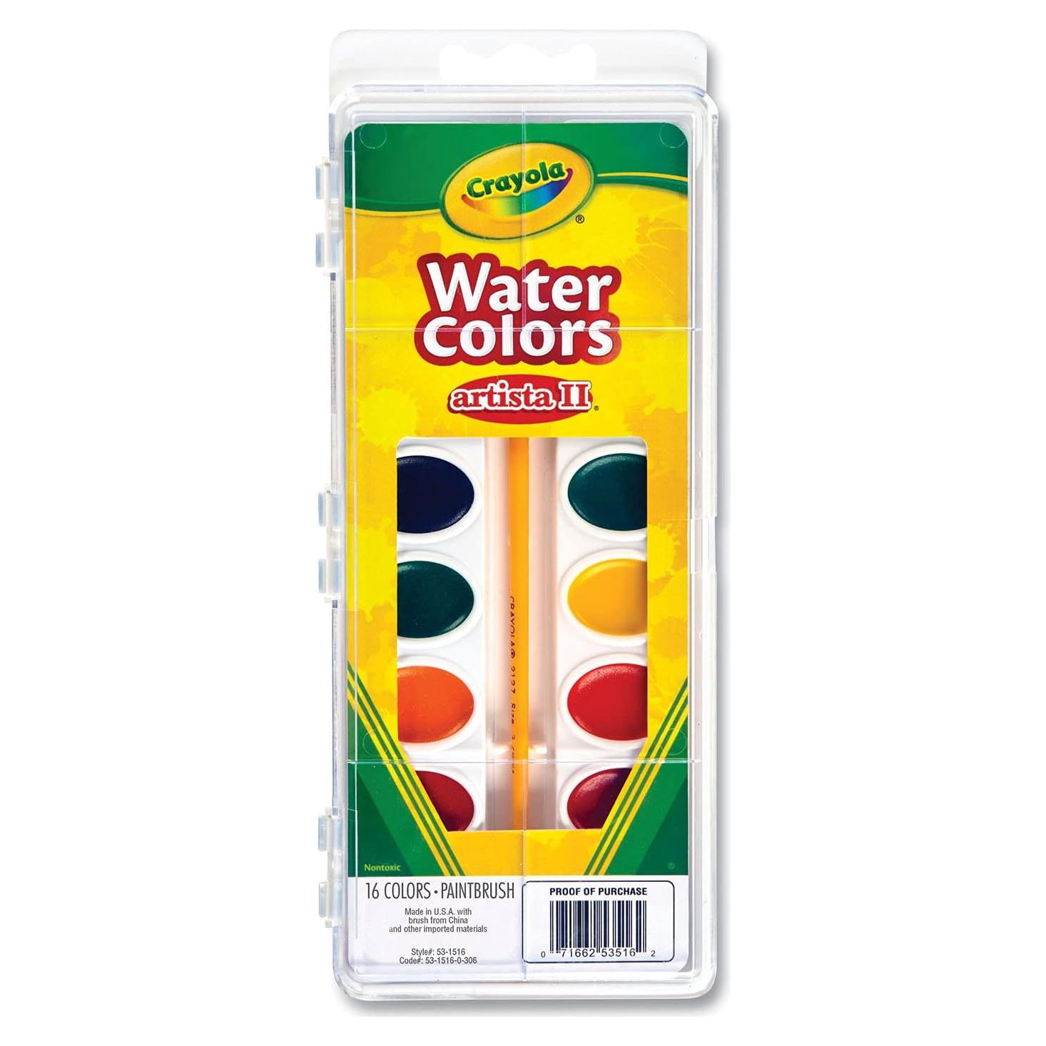 Set de Acuarelas Crayola Artista II 16 colores lavables