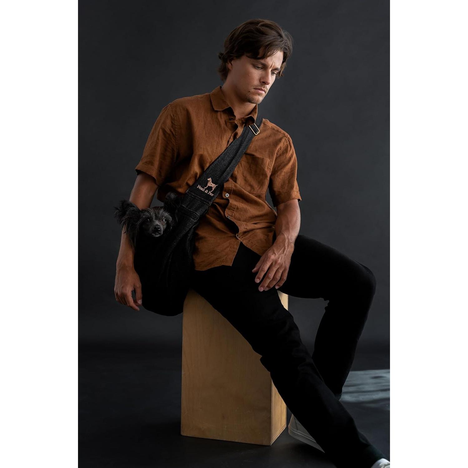 Transportín de Perro Noah & Paw Negro para Mascotas 2-8 kg