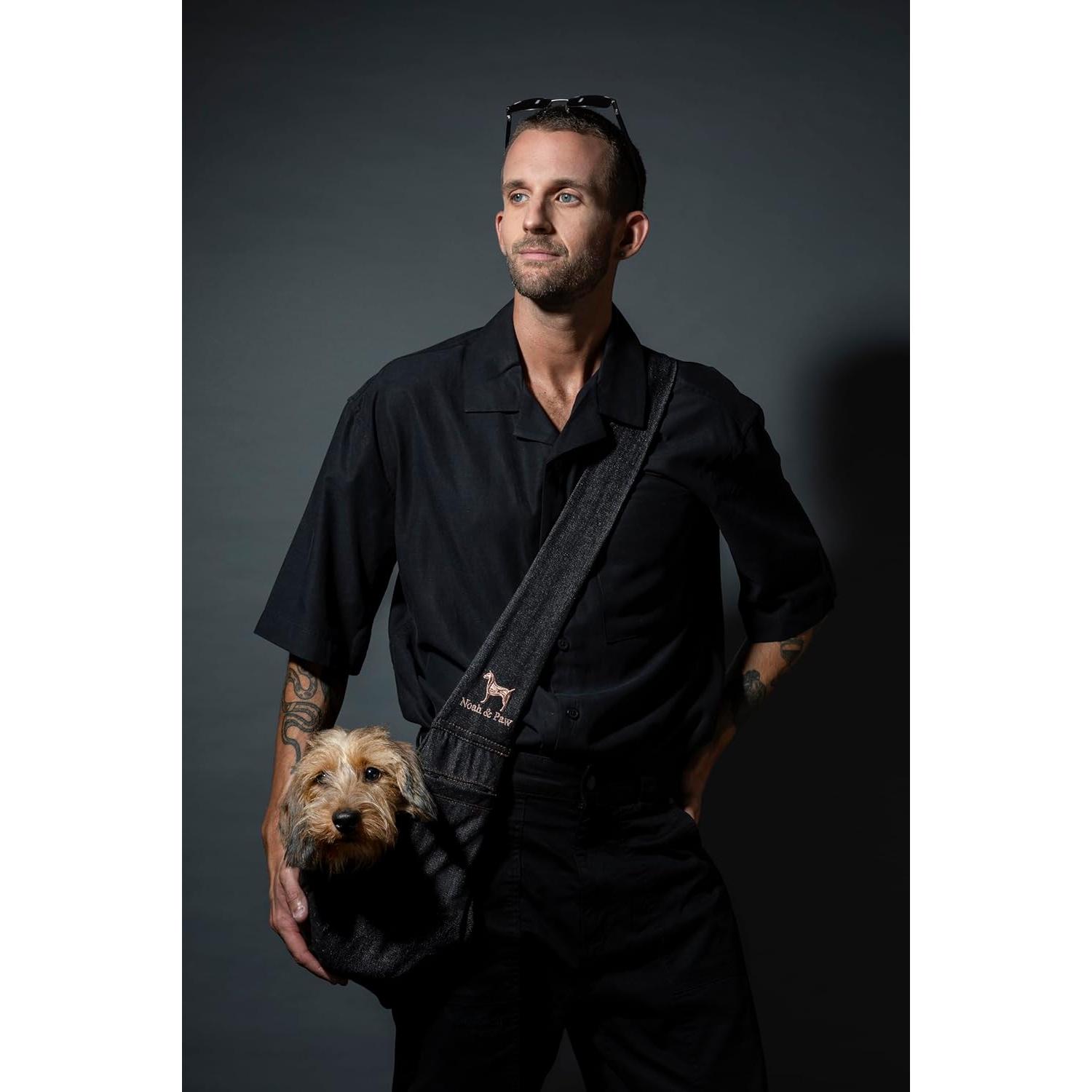 Transportín de Perro Noah & Paw Negro para Mascotas 2-8 kg