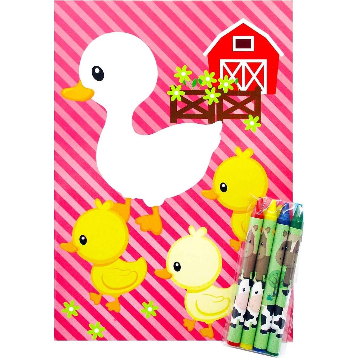 Libros para Colorear Tiny Mills 12 Libros y 48 Crayones