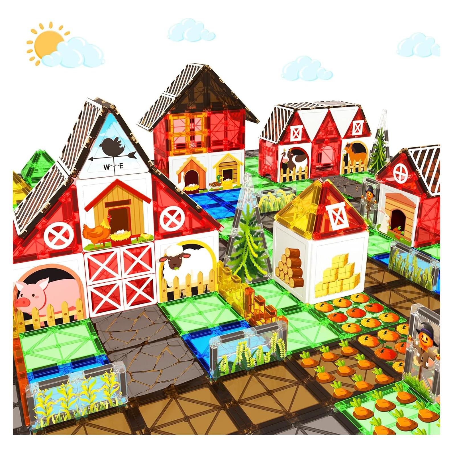 Juego de Juguetes Magnéticos de Granja BigShu - 68 Piezas