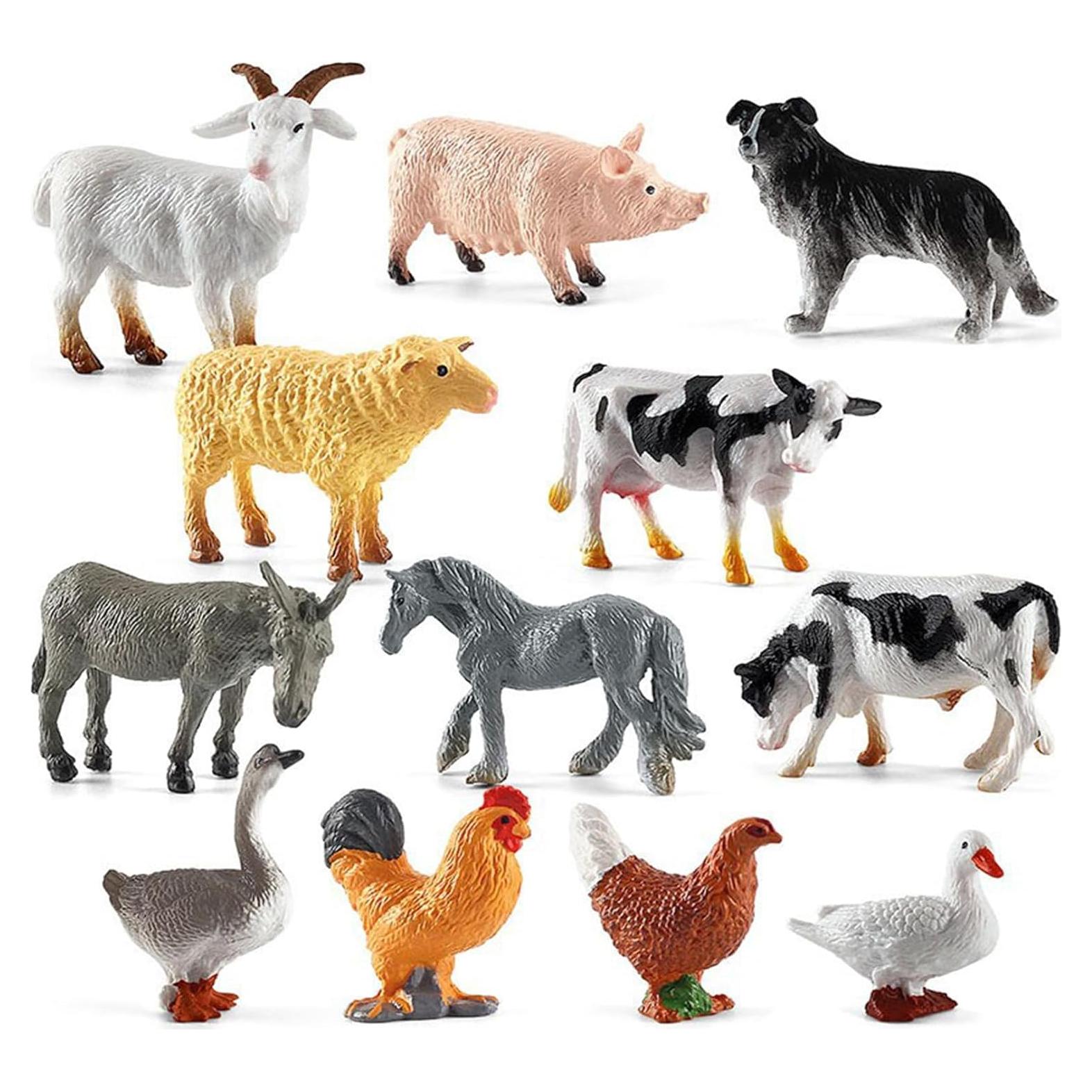 Set 12 Figuras de Animales de Granja Smilixin Juguetes