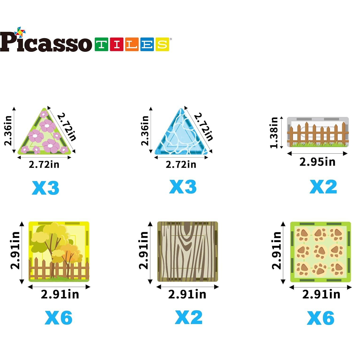PicassoTiles Bloques Magnéticos Granja Otoño 18 Piezas