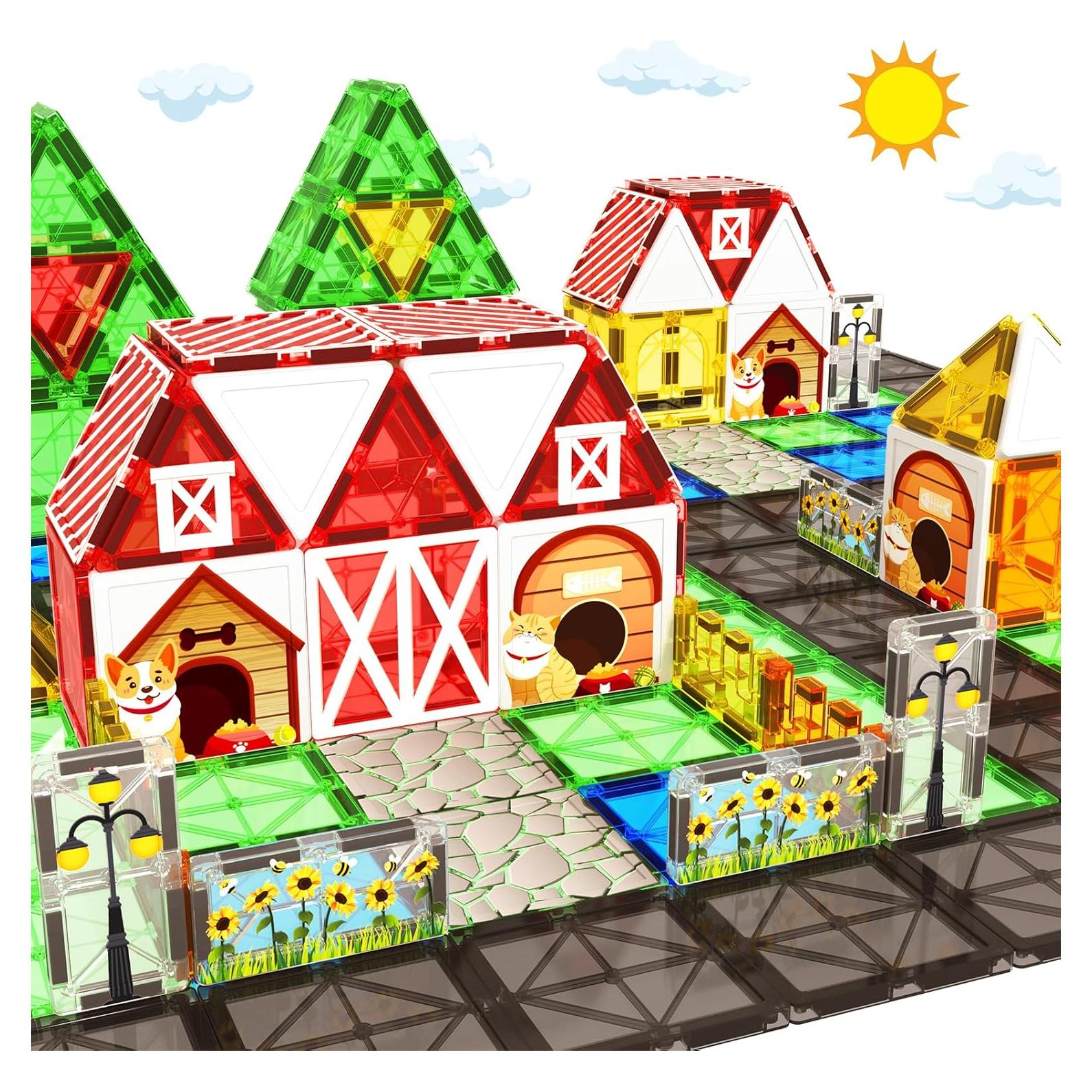 Juego de bloques magnéticos BigShu 39 piezas animales granja