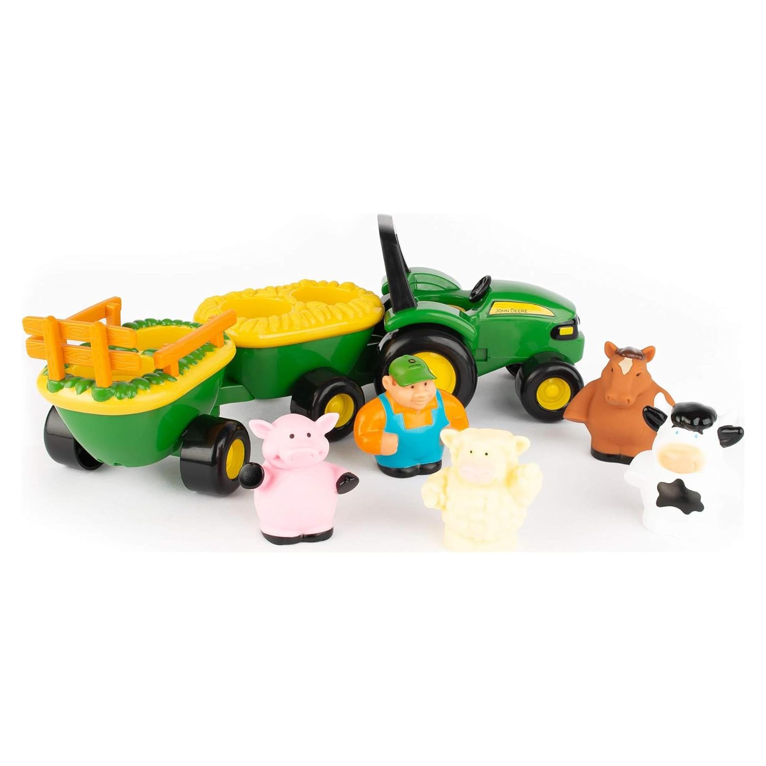 Tractor Musical John Deere con Animales y Granjero - 6 Piezas