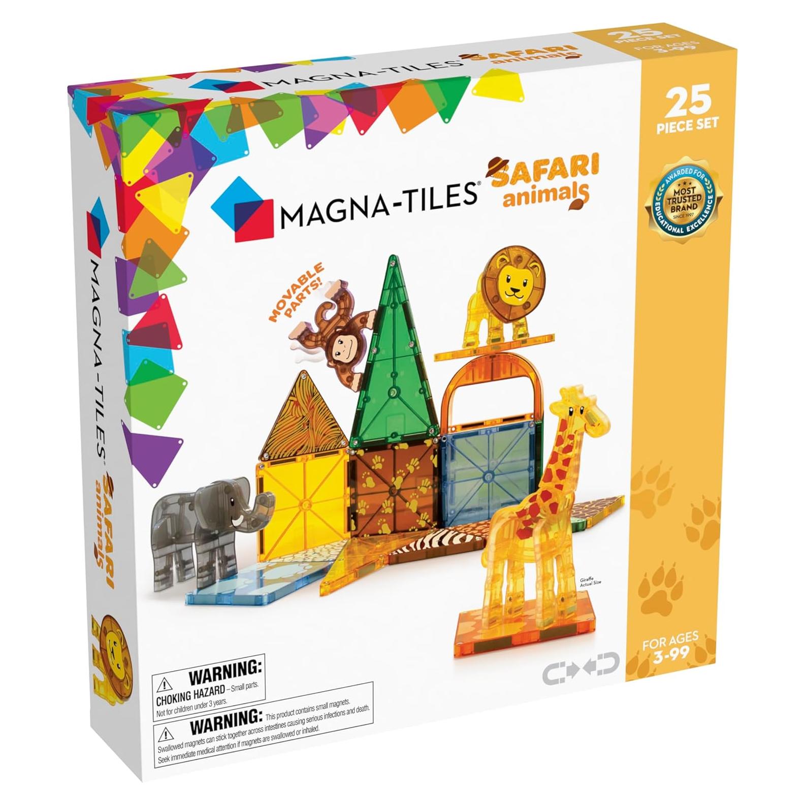 MAGNA-TILES Animales de Safari Set 25 Piezas Educativo
