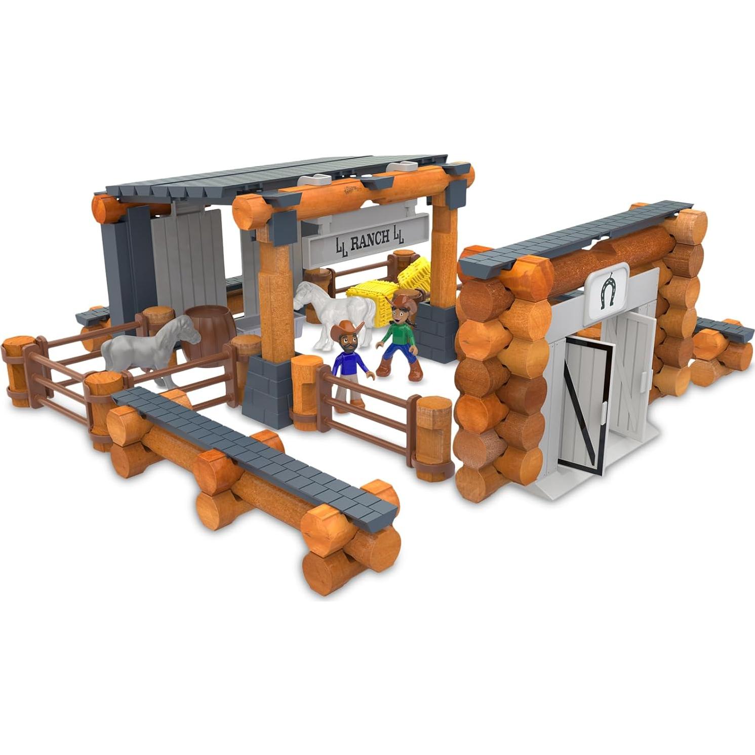 Conjunto de Construcción Big Sky Ranch Lincoln Logs 100+ Piezas