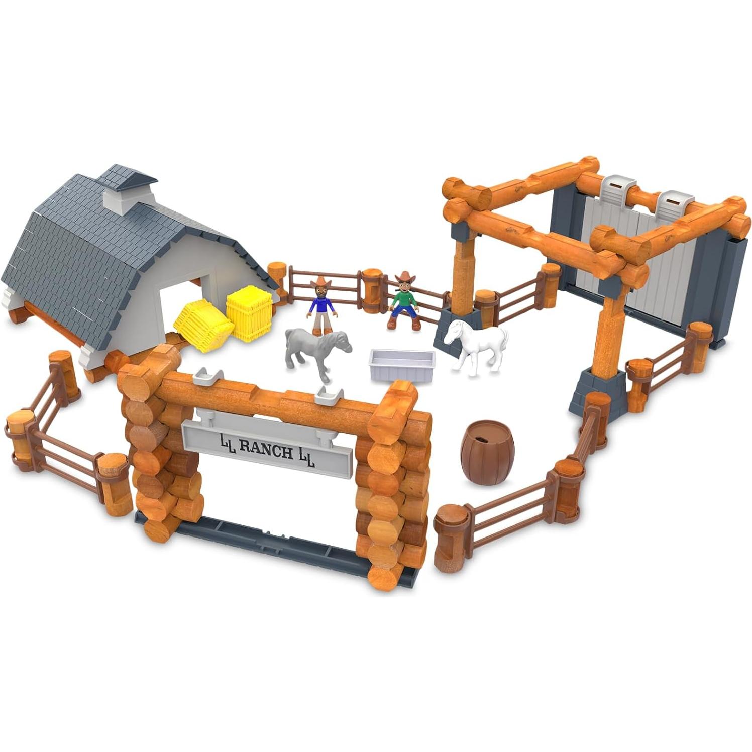 Conjunto de Construcción Big Sky Ranch Lincoln Logs 100+ Piezas