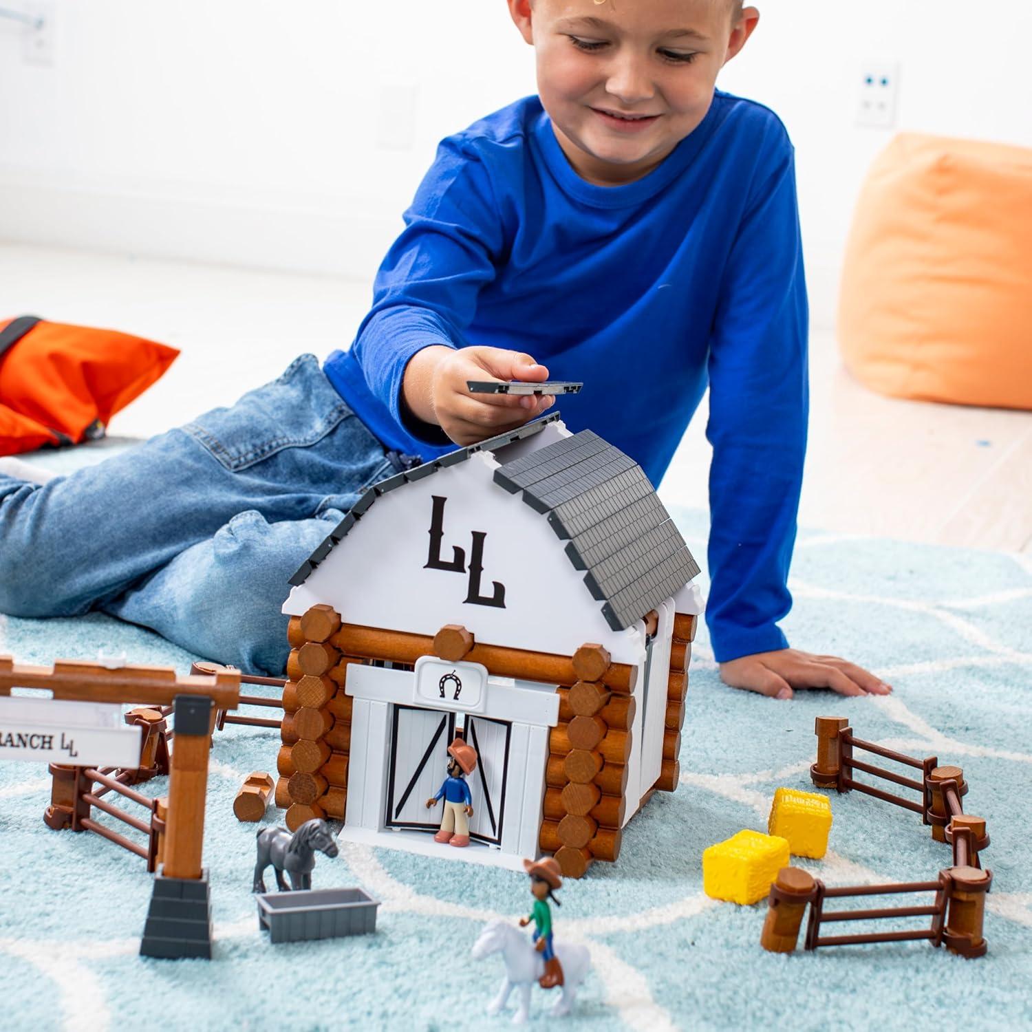 Conjunto de Construcción Big Sky Ranch Lincoln Logs 100+ Piezas