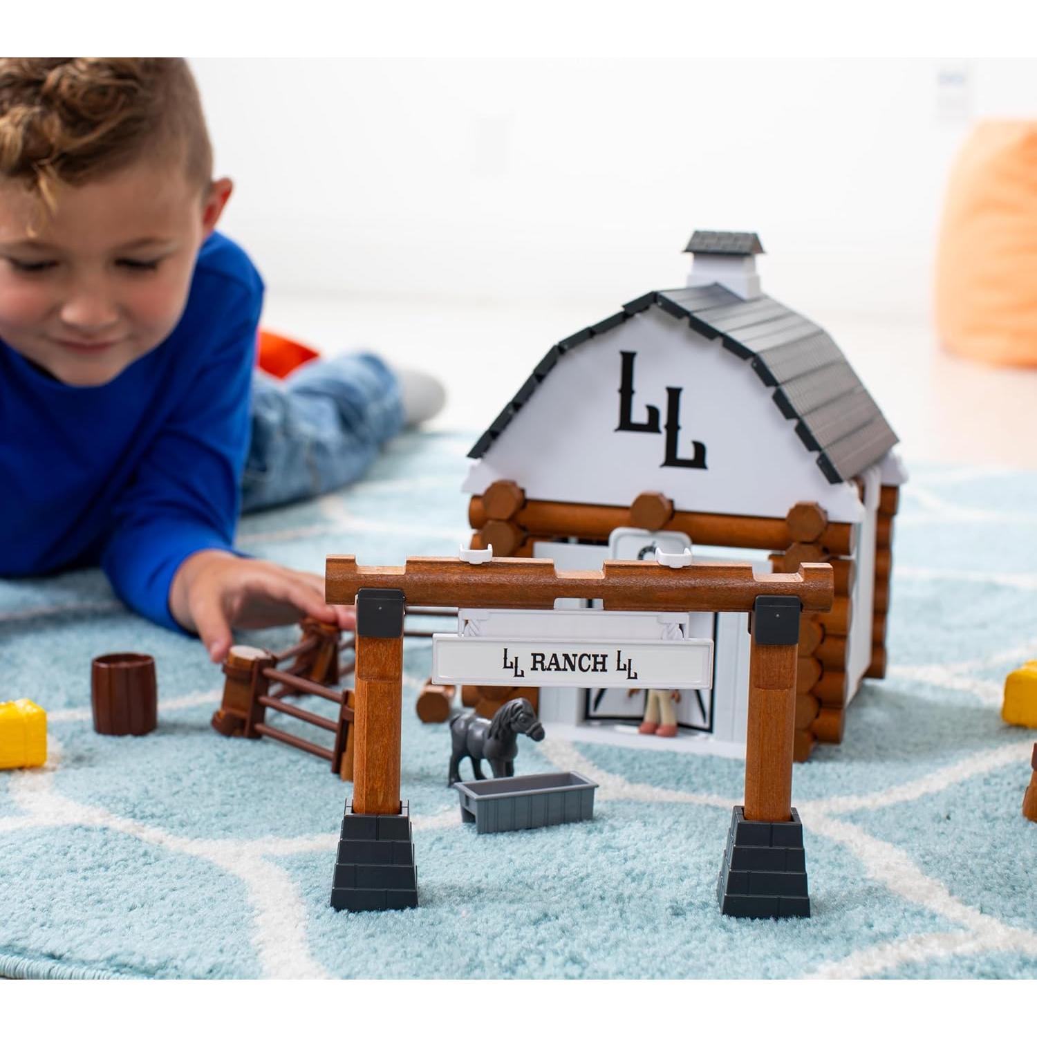 Conjunto de Construcción Big Sky Ranch Lincoln Logs 100+ Piezas