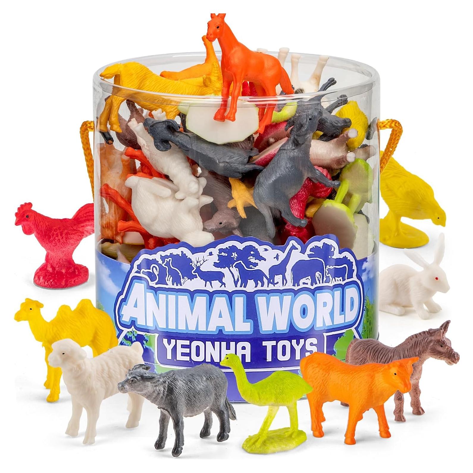 Figuritas de Animales de Granja Yeonha 60 Pcs Juguetes Realistas