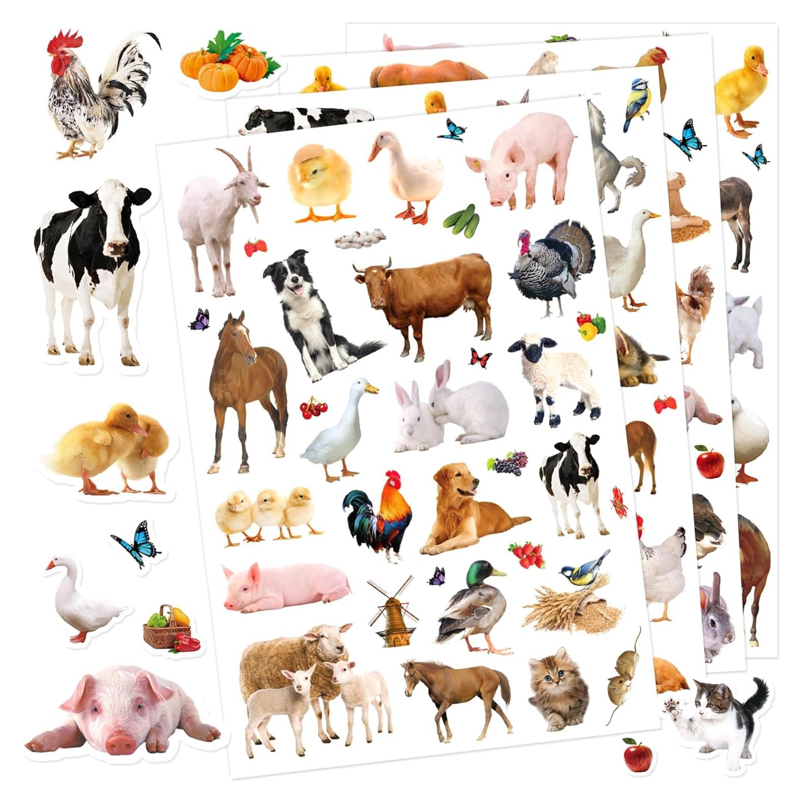 Pegatinas de Animales de Granja Genérico 720 Piezas Decorativas