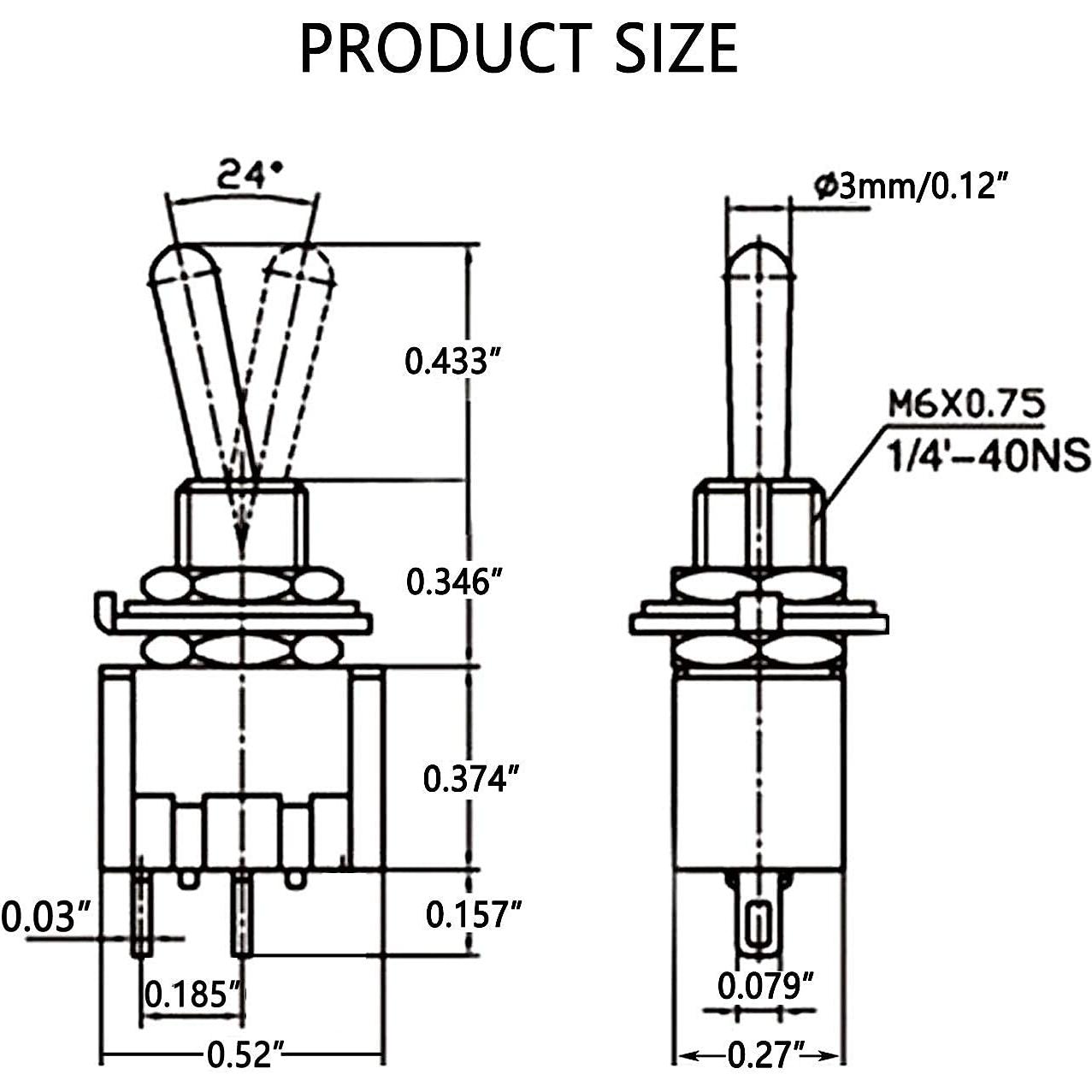 Interruptores Mini Toggle SPST mxuteuk 8Pcs 6A 125V 2Pines
