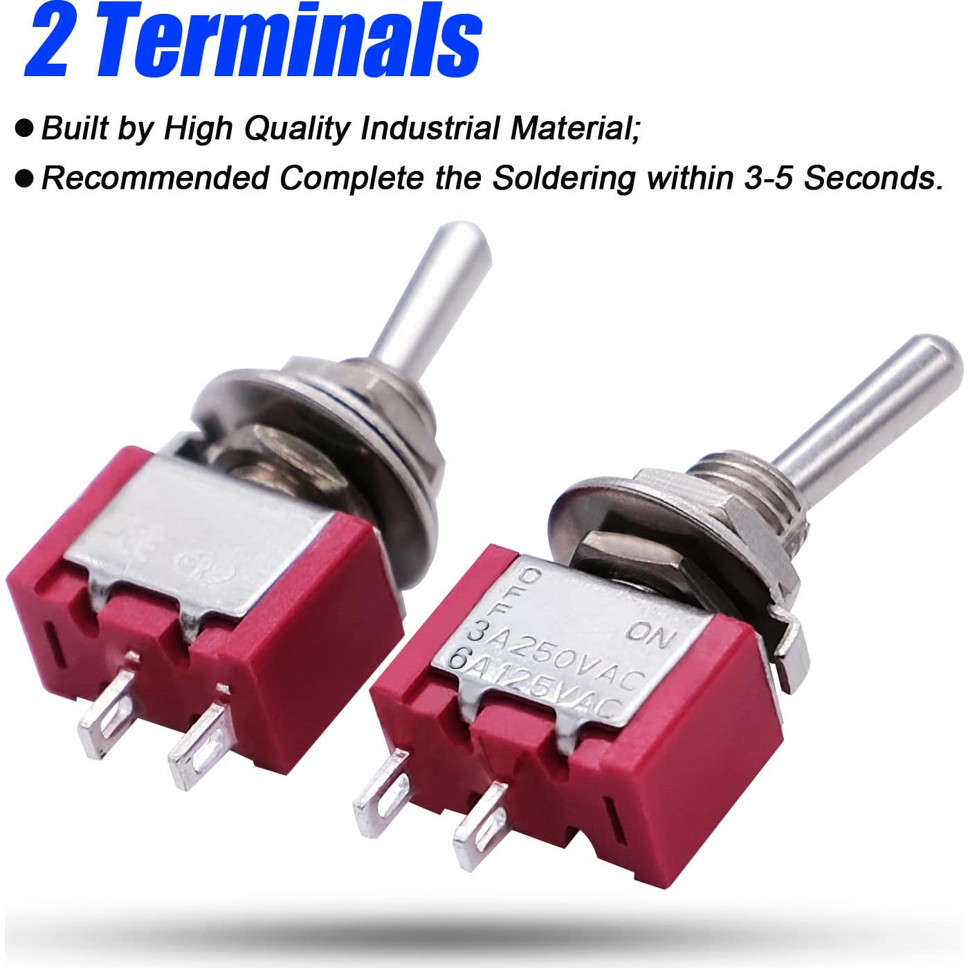 Interruptores Mini Toggle SPST mxuteuk 8Pcs 6A 125V 2Pines