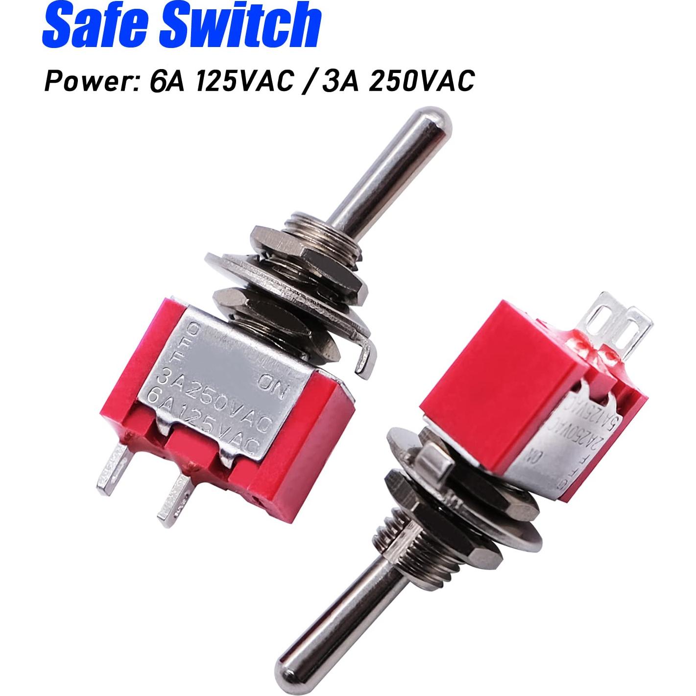 Interruptores Mini Toggle SPST mxuteuk 8Pcs 6A 125V 2Pines