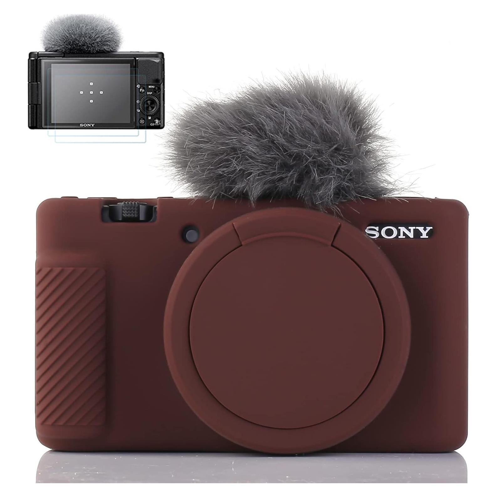 Funda de cámara Pocoukate para Sony ZV-1 - Silicona Café