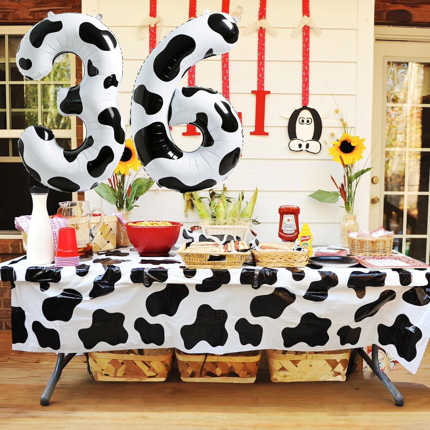 Globo de Número 0 Diseño de Vaca 100 cm Autoinflable