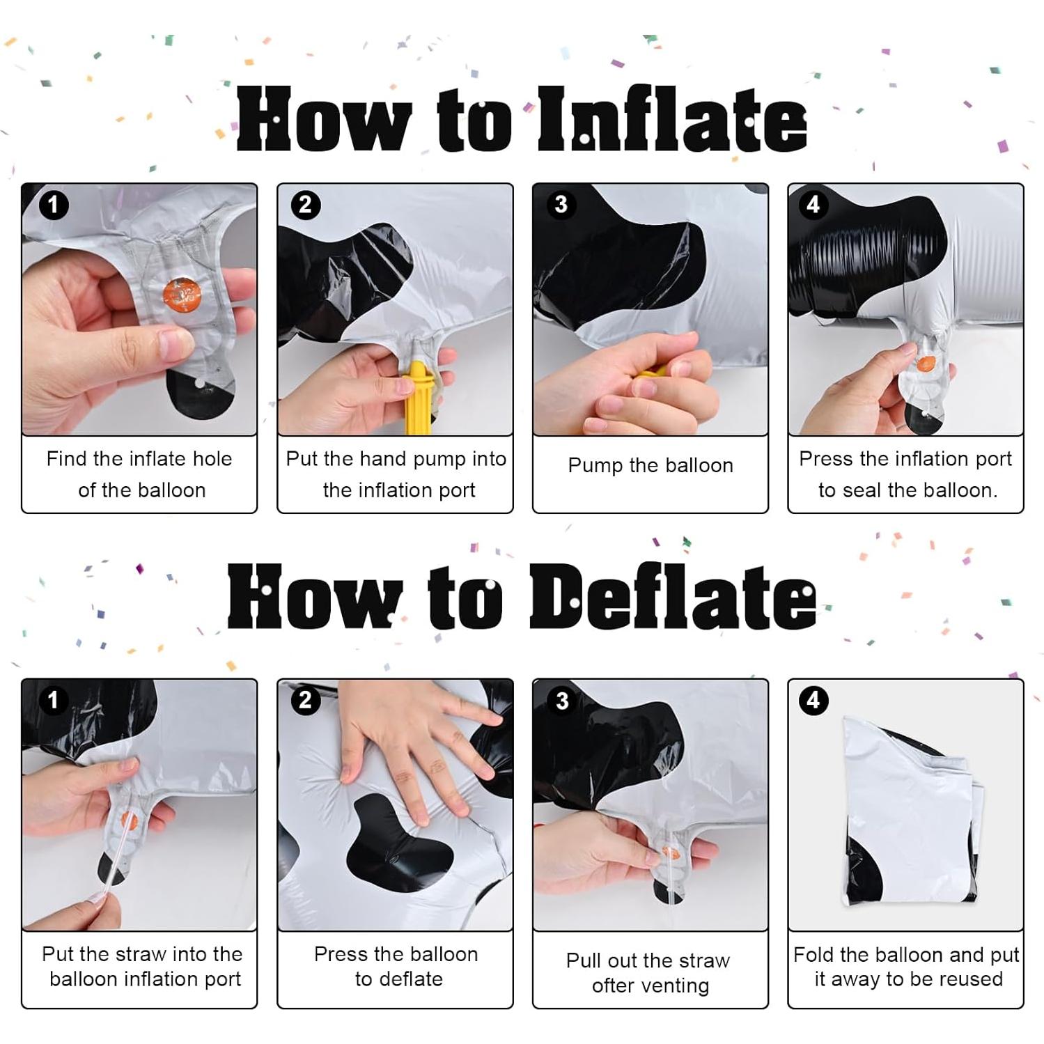 Globo de Número 0 Diseño de Vaca 100 cm Autoinflable