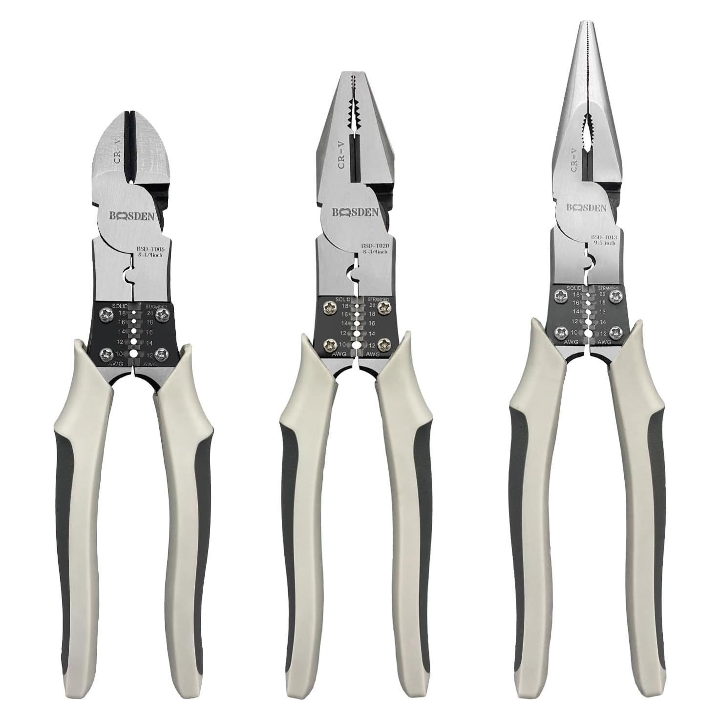 Juego de Alicates Multiusos BOOSDEN 3 Pcs - 8 y 9 Pulgadas