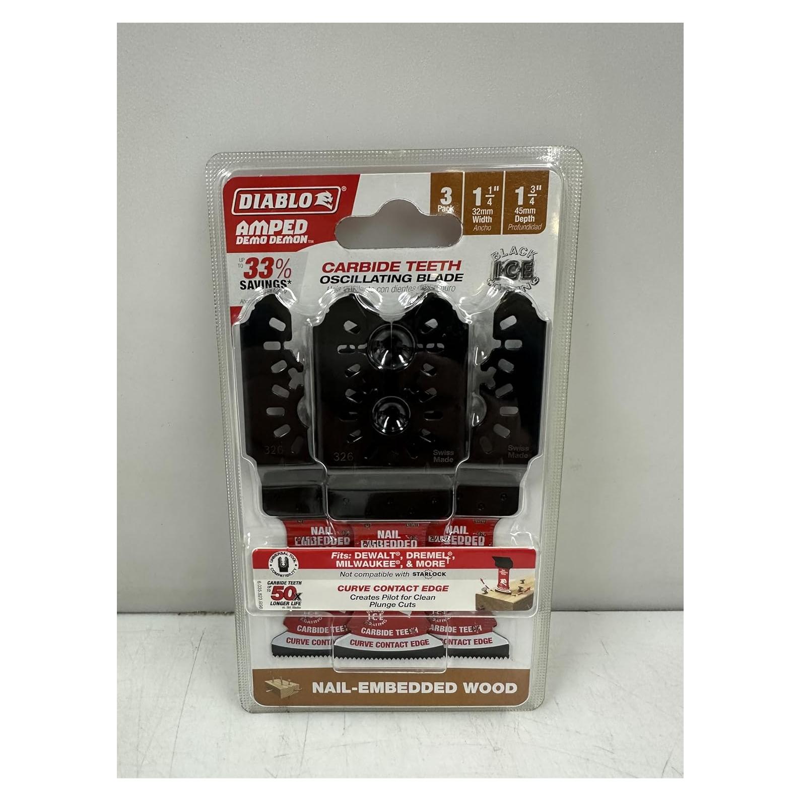 Cuchilla Oscilante Diablo AMPED Demo Demon Carburo 3 Pzas