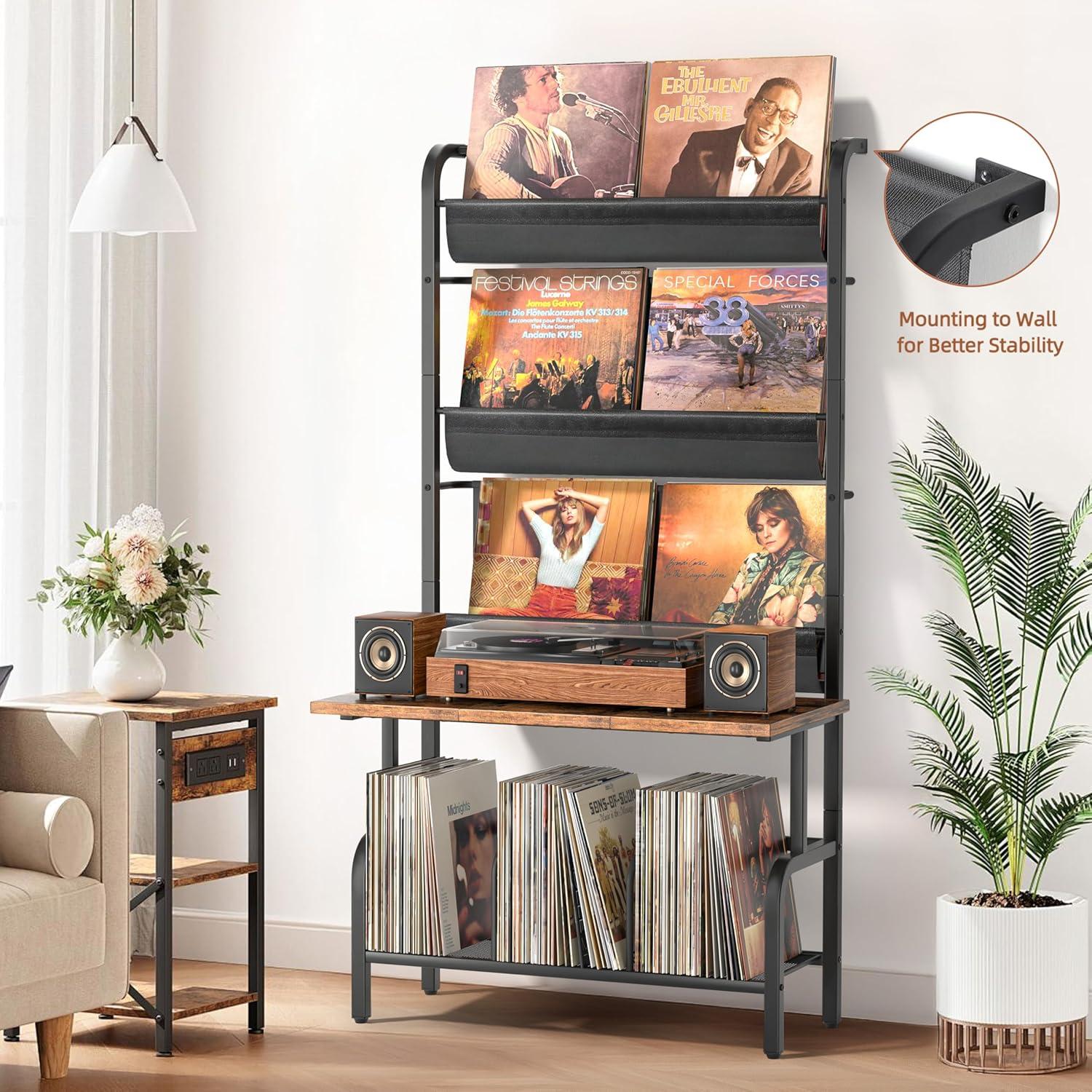 Soporte para Tocadiscos Tewinko con Estante para 300 Discos