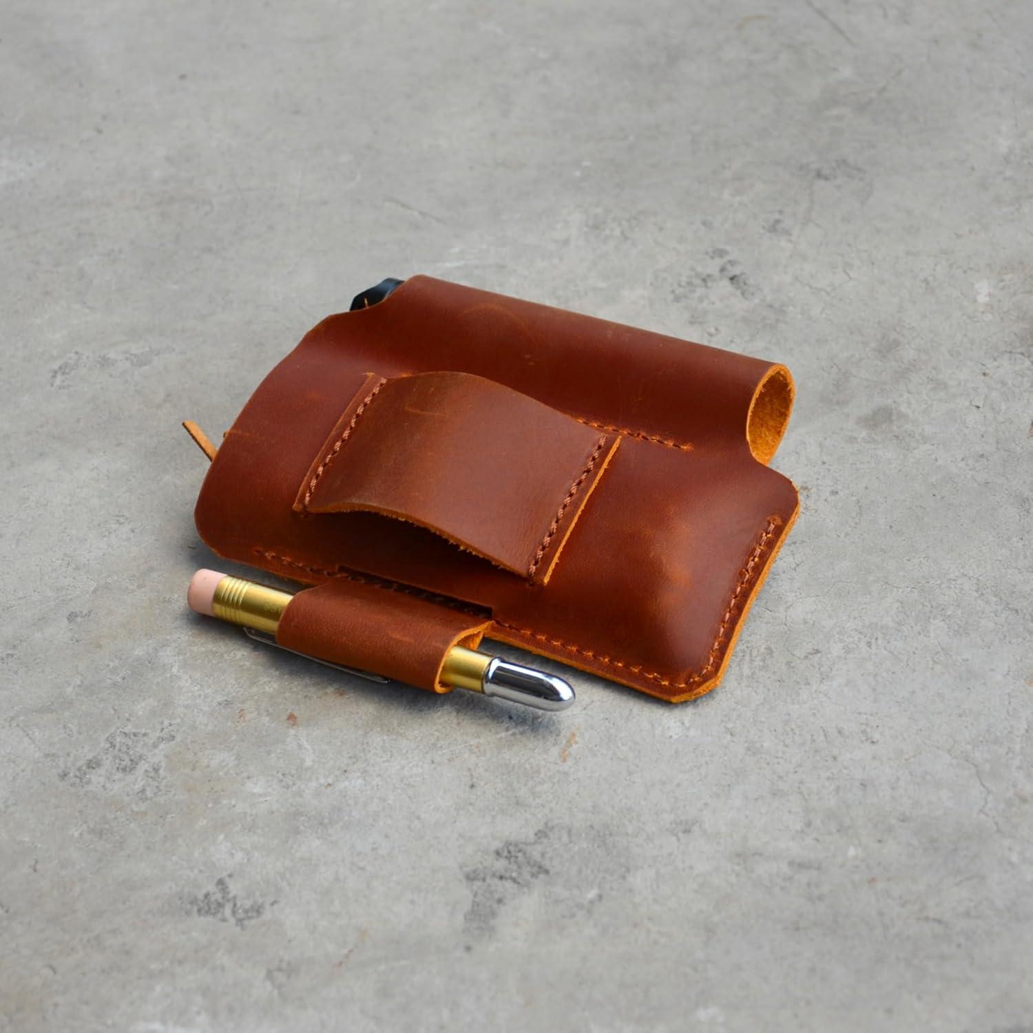 Organizador de Cinturón de Cuero YIYUS EDC Marrón 13.3x10.8cm