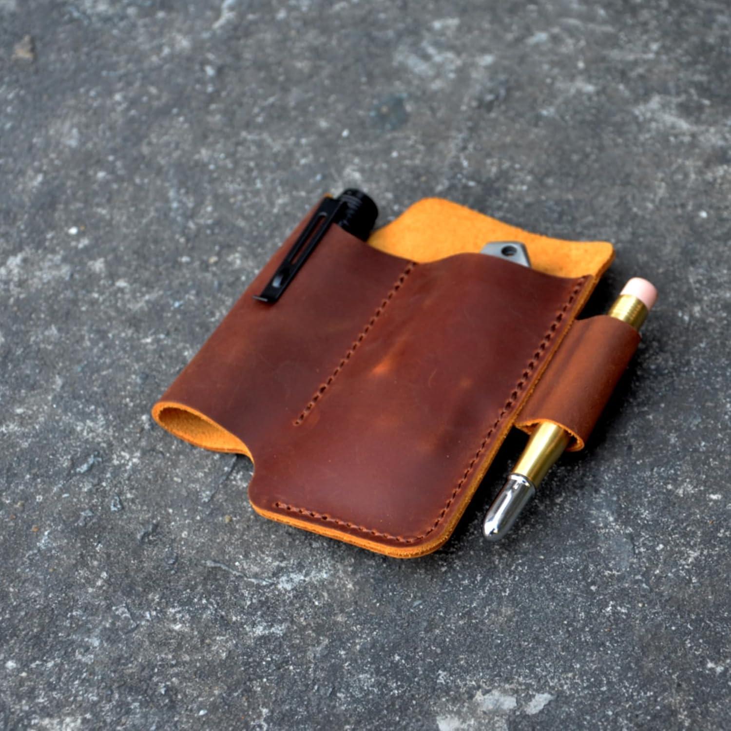 Organizador de Cinturón de Cuero YIYUS EDC Marrón 13.3x10.8cm