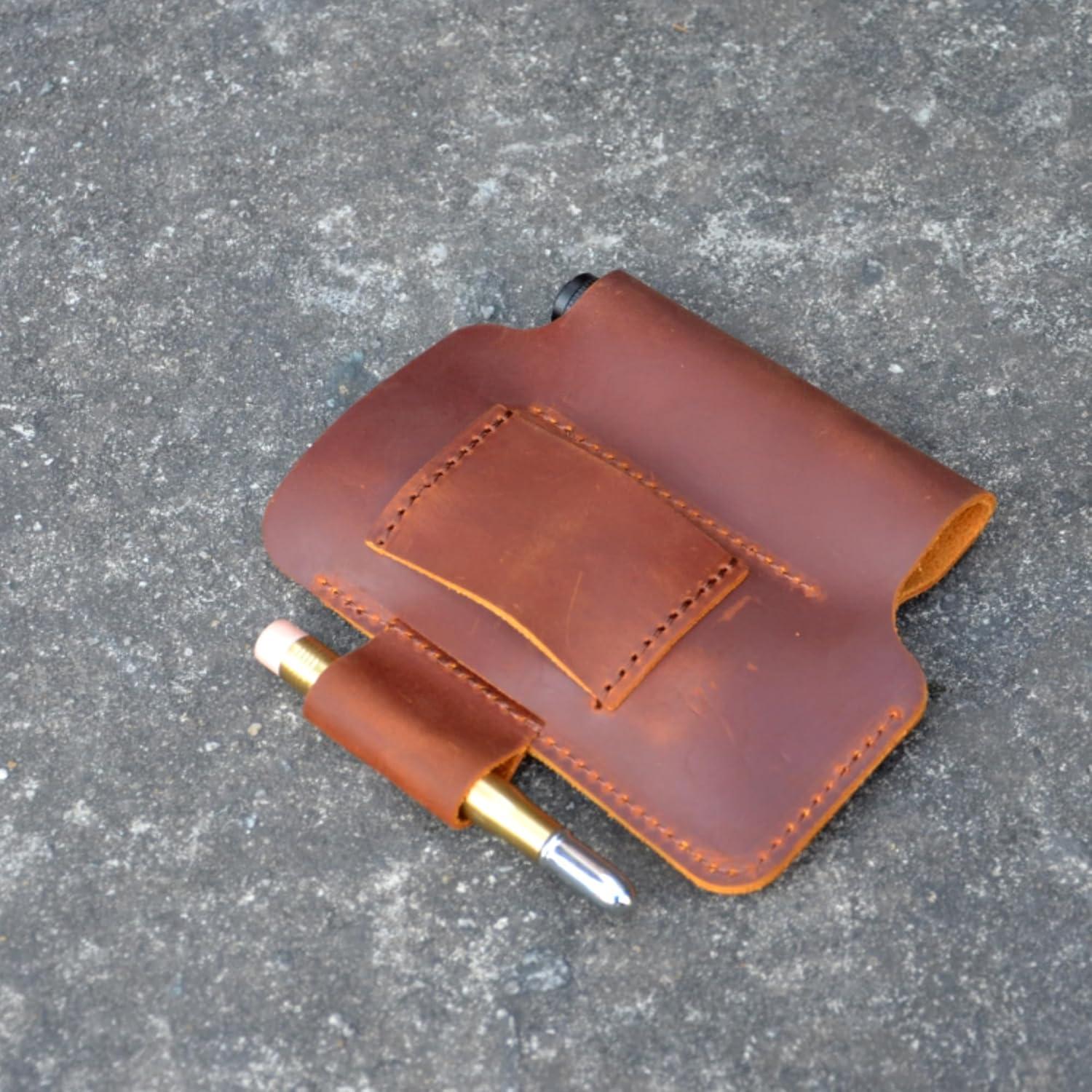 Organizador de Cinturón de Cuero YIYUS EDC Marrón 13.3x10.8cm