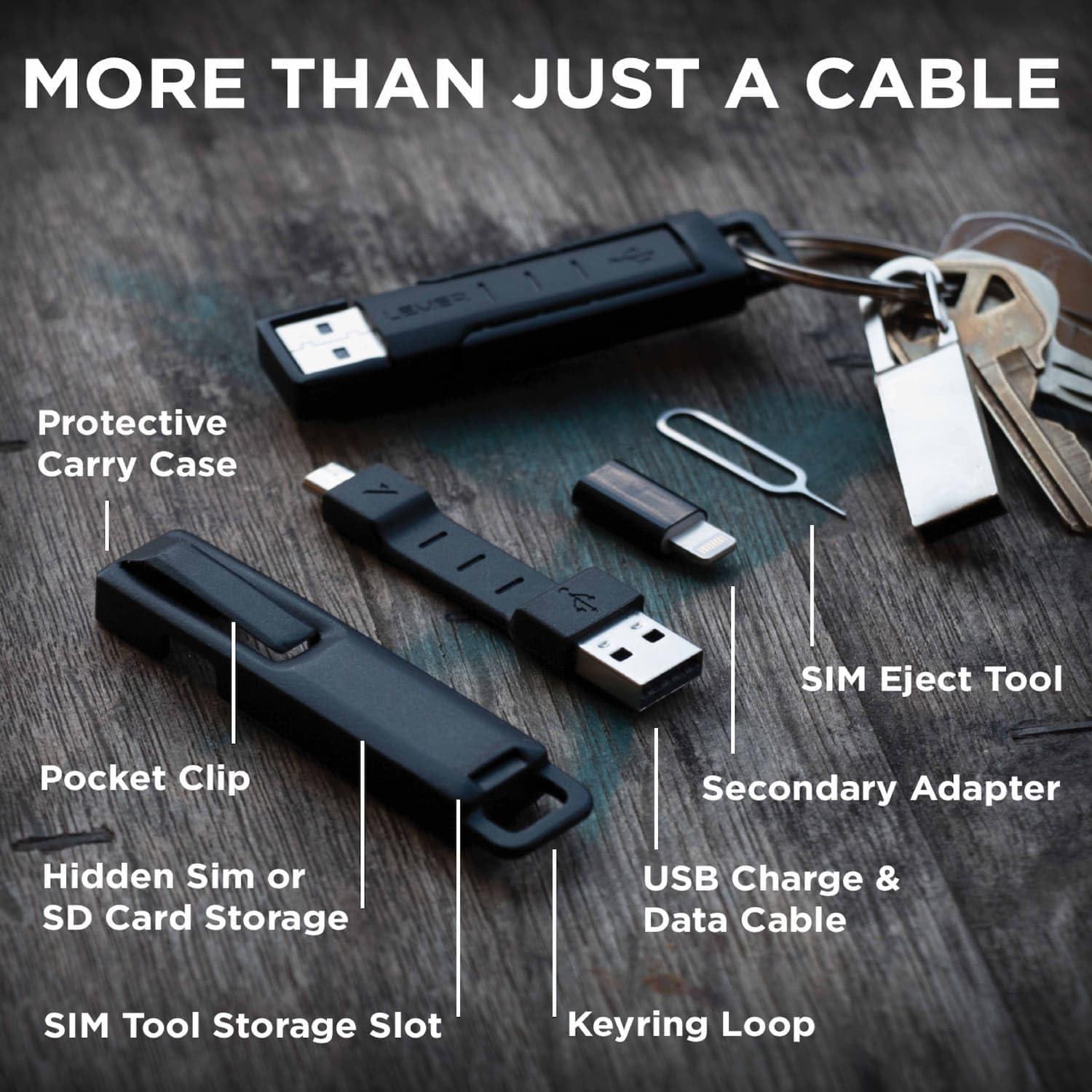 Paquete de Regalo EDC Lever Gear - Herramientas Utilitarias y Cable USB