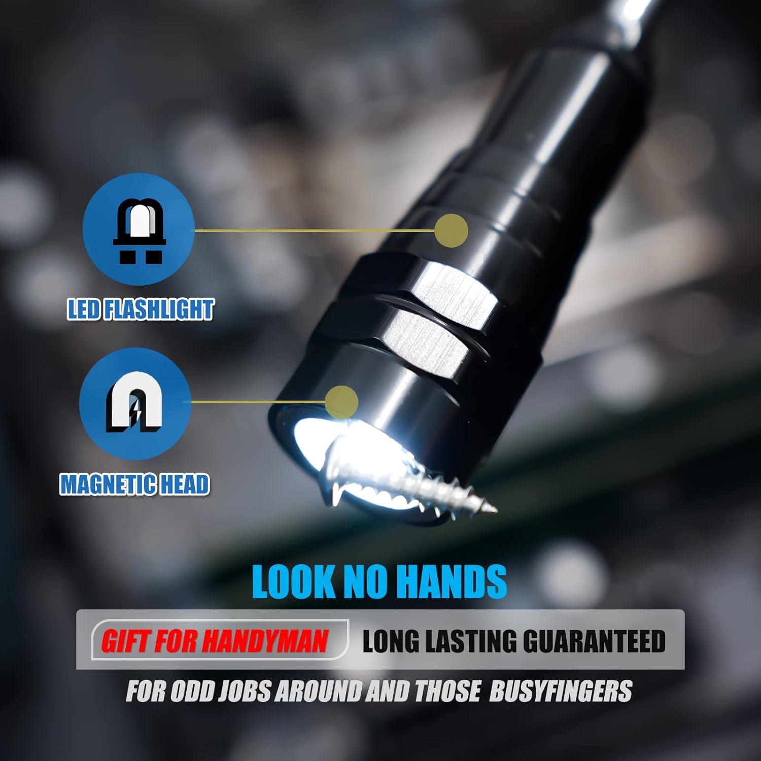 Linterna Magnética Extensible 2 en 1 con LED y Destornillador