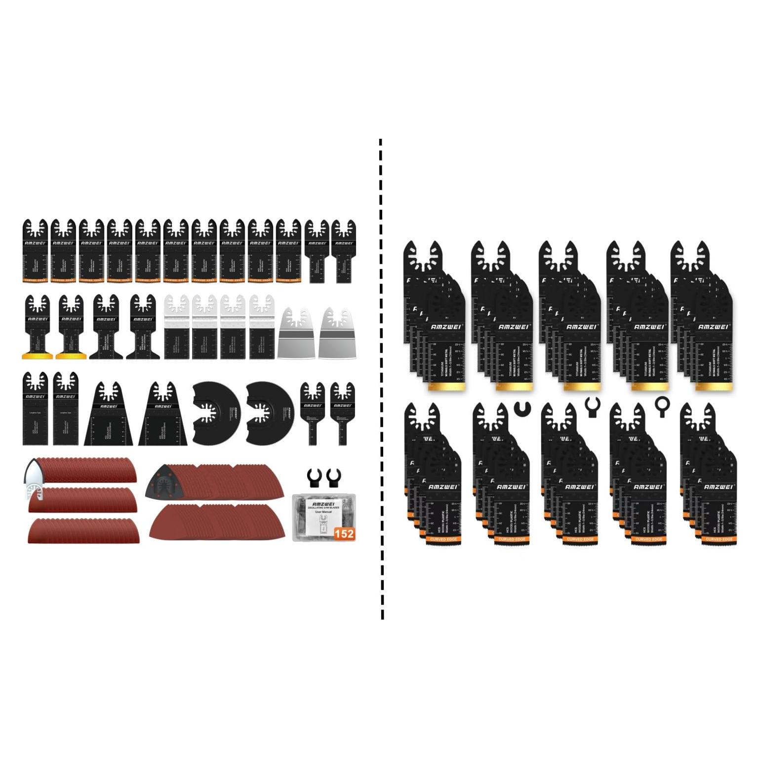 Kit de Cuchillas Oscilantes 154PCS + 50PCS Titanio HCS