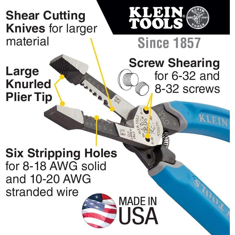 Cortadores de Alambre Klein Tools K12035, Desforrador 8-18 AWG