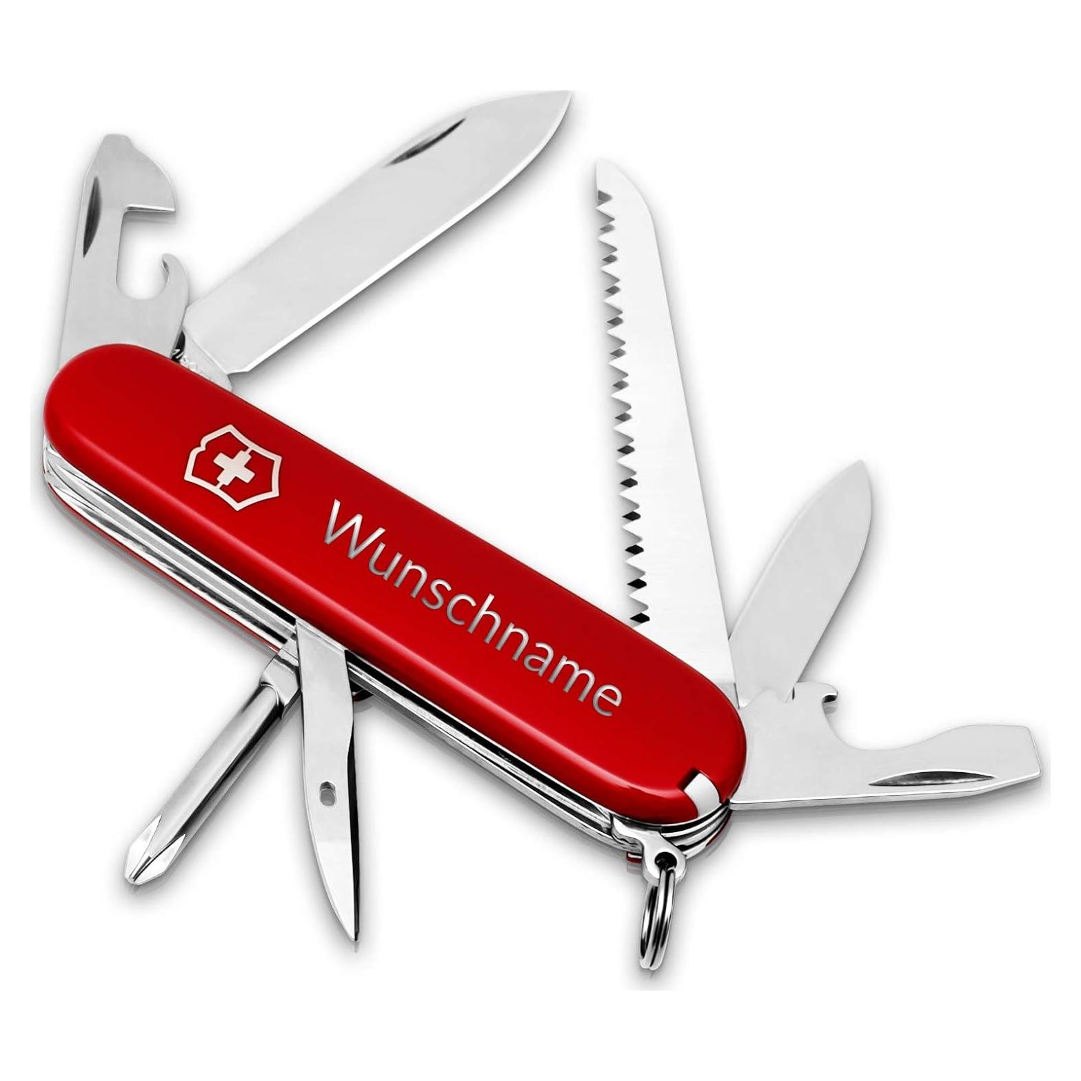Cuchillo Suizo Victorinox Climber Rojo con Funda de Cuero