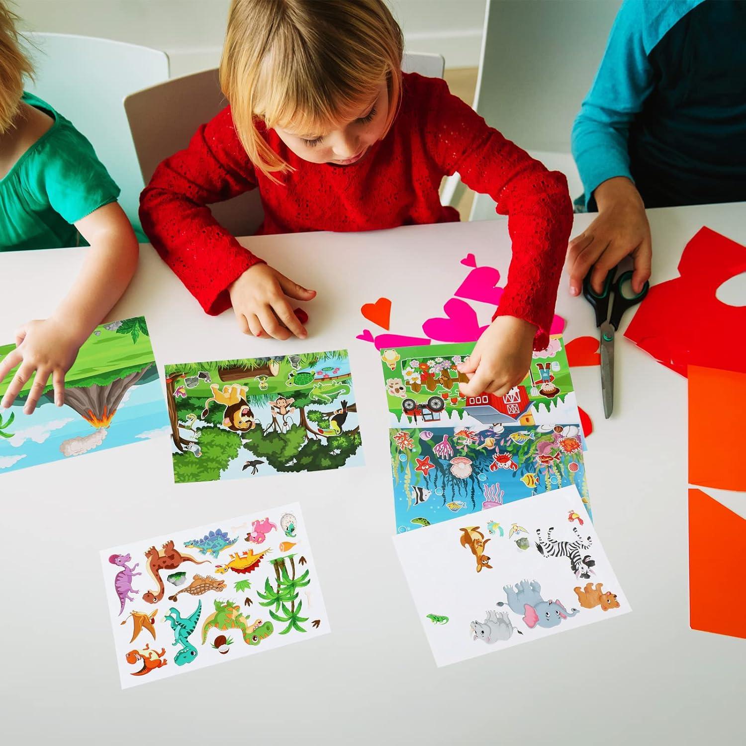 Spakon Stickers de Animales 32 Hojas para Niños DIY