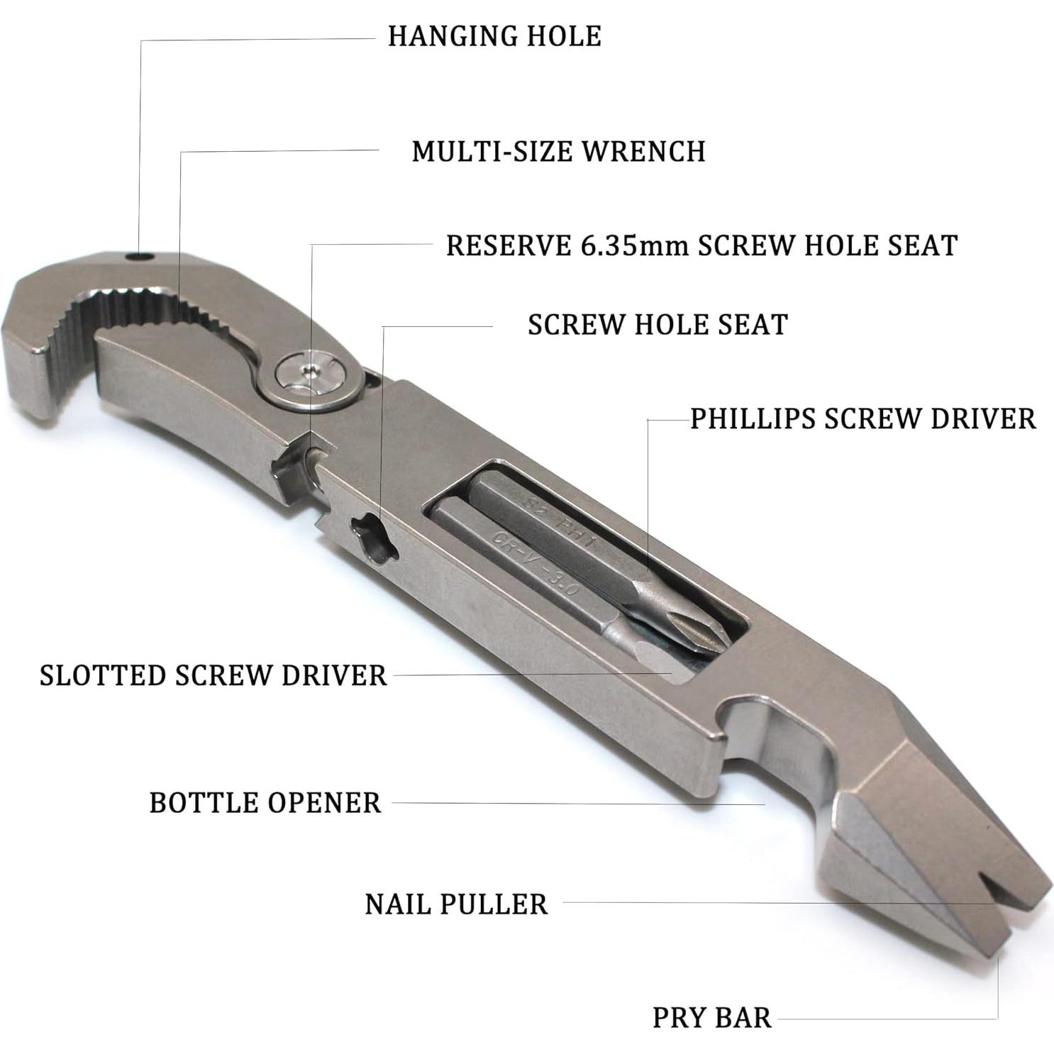 Barra Multifuncional EDC ResafeLy de Titanio 10.8 cm
