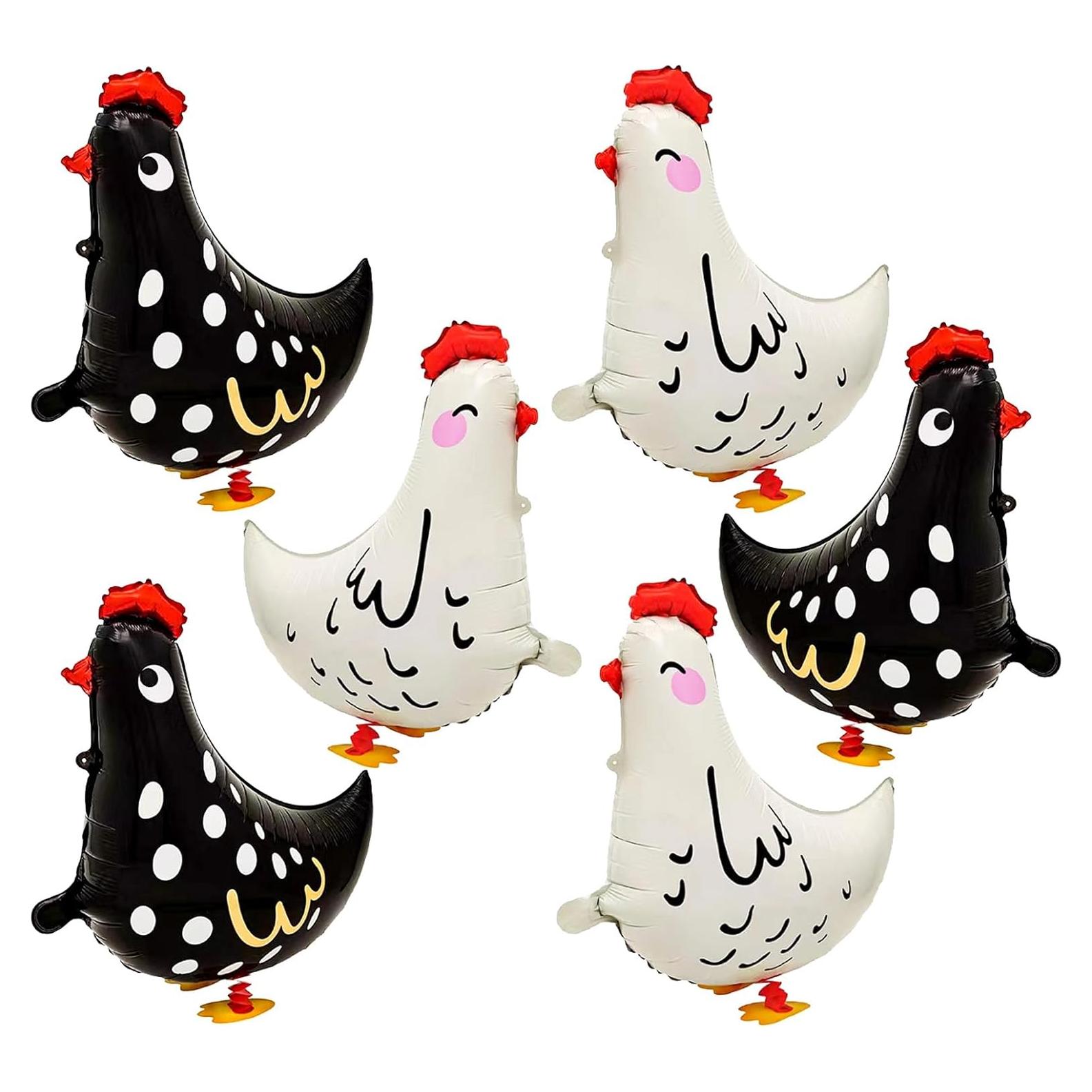 6 Globos de Pollo Caminando para Fiesta de Cumpleaños