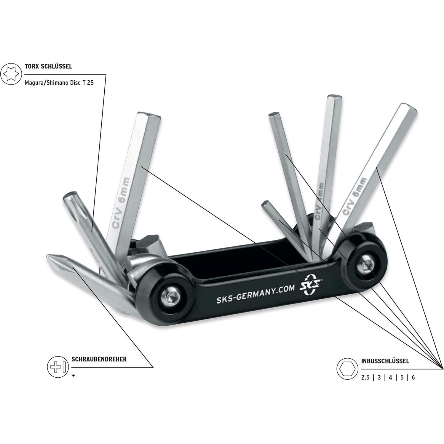 Herramienta Multiuso SKS Alemania 7 Funciones Acero Inoxidable