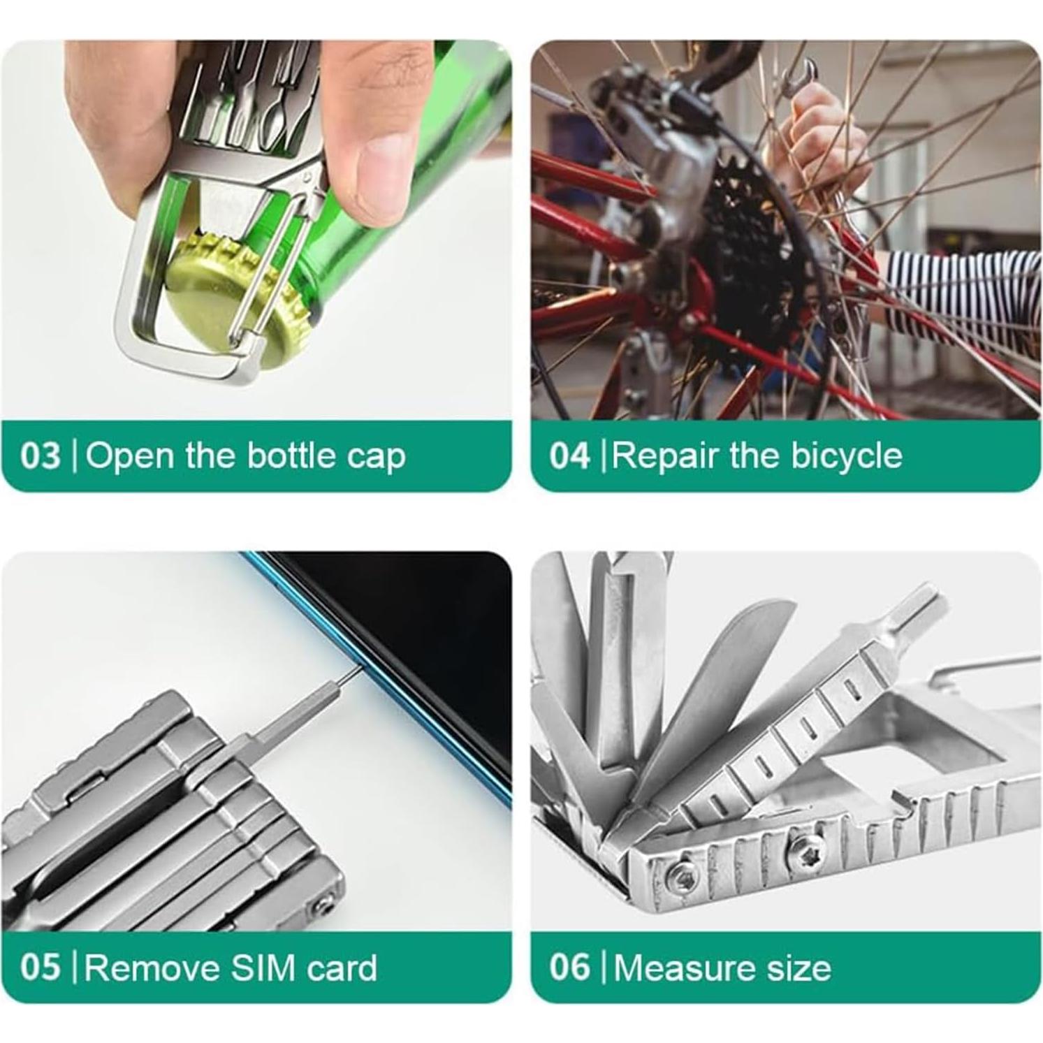 Multiherramienta 12 en 1 RandJ de Acero Inoxidable Compacta