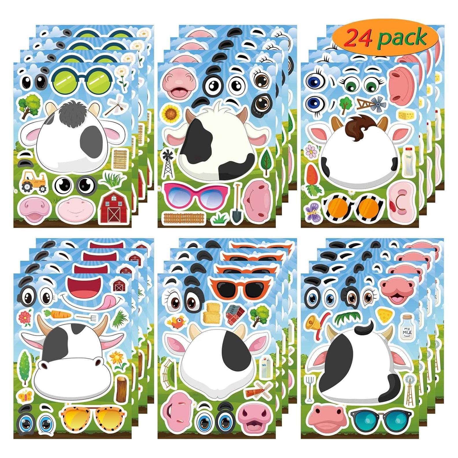 Calcomanías de Vacas DUJAA 24 Piezas Creativas para Niños