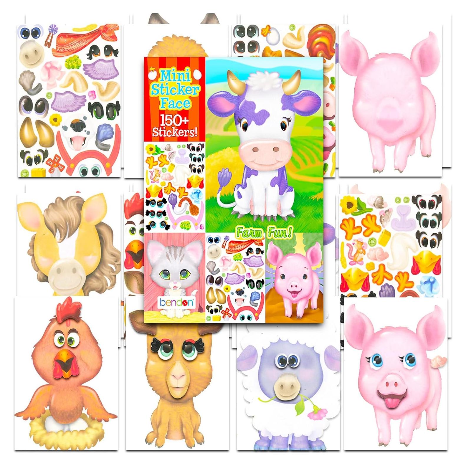 Juego de Stickers Crenstone 24 Hojas Animales de Granja