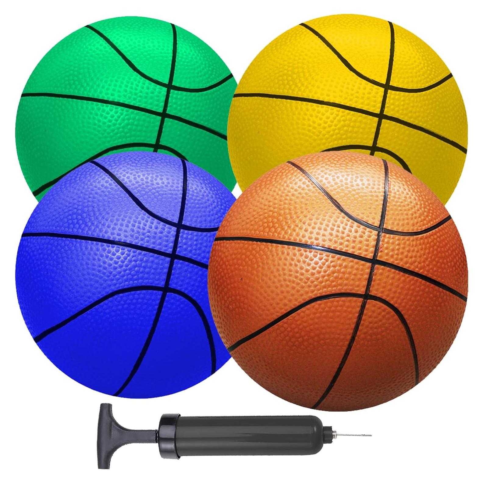 ABAJI Mini Balones de Baloncesto 5" PVC 4 Piezas para Niños