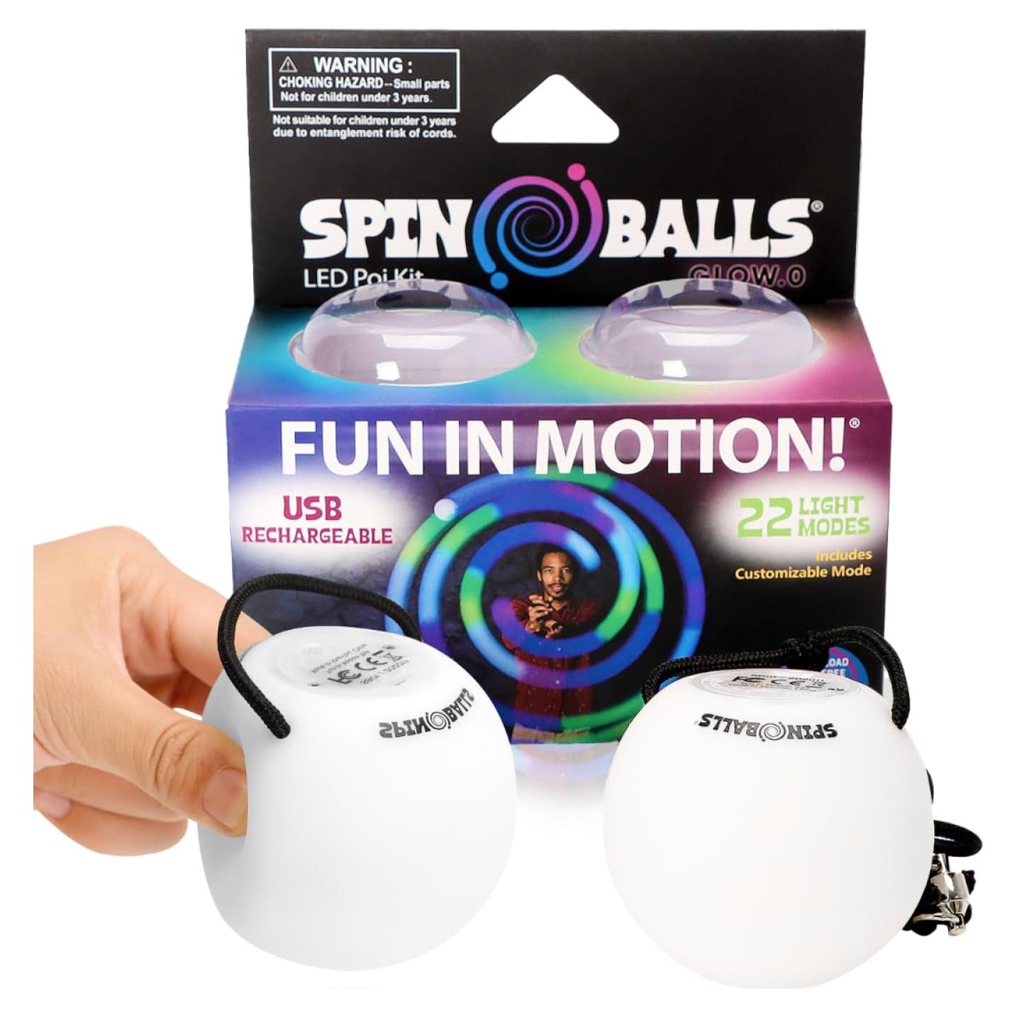 Bolas Poi LED Spinballs Glow.0 Recargables USB 22 Modos
