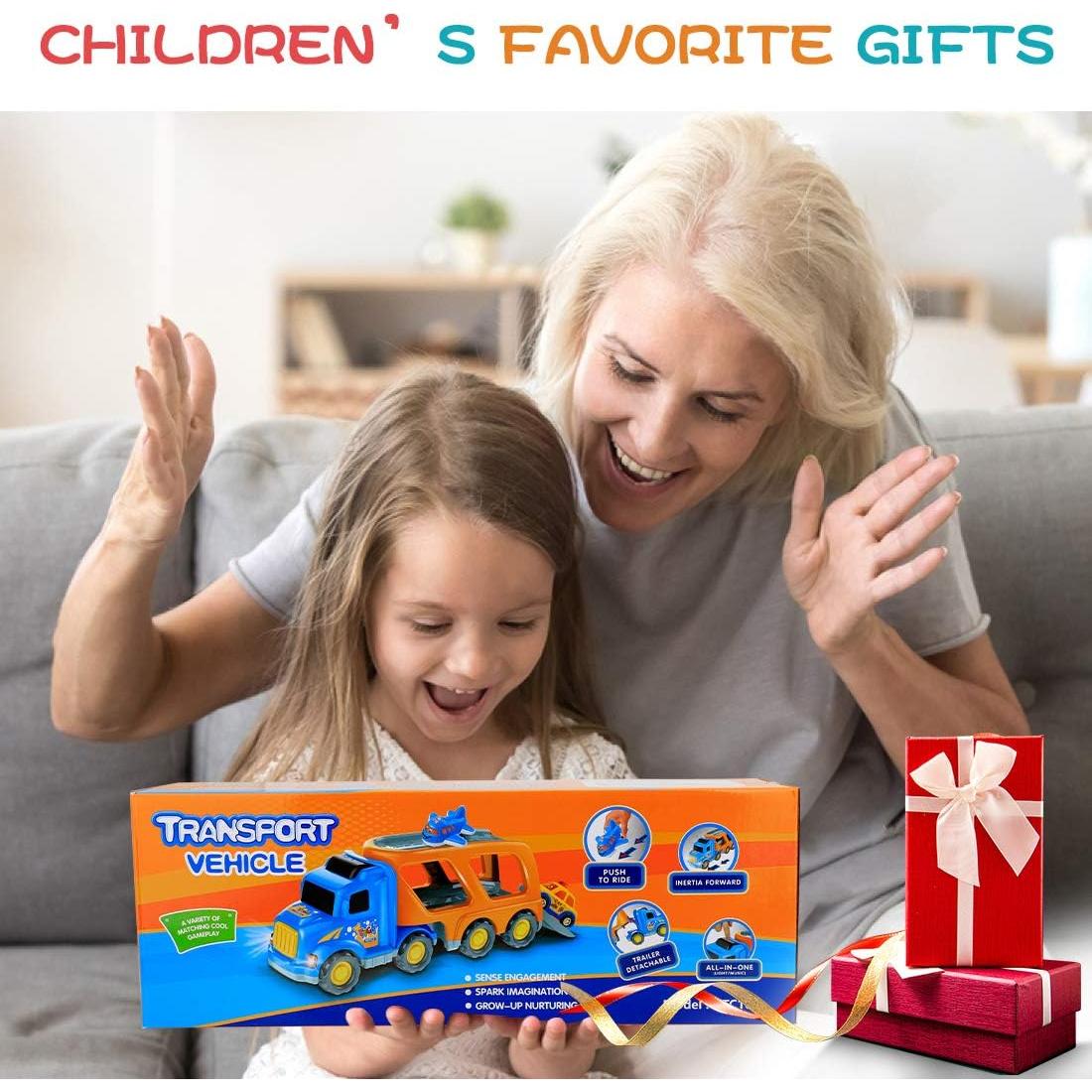 9 Piezas Juguetes de Coches Forty4 con Camión Transportador