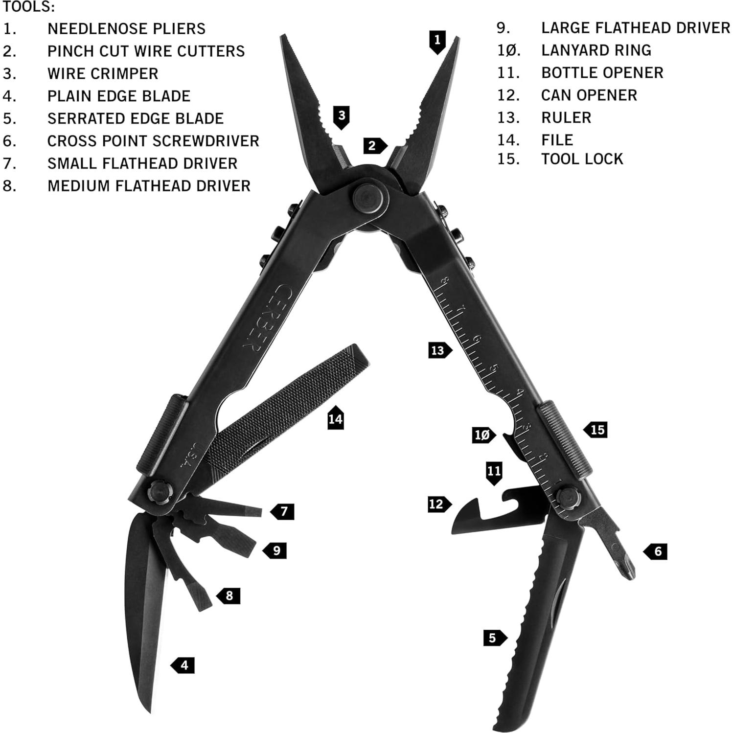 Multiherramienta Gerber Gear Multi-Plier 600 - 14 en 1 - Acero Inoxidable